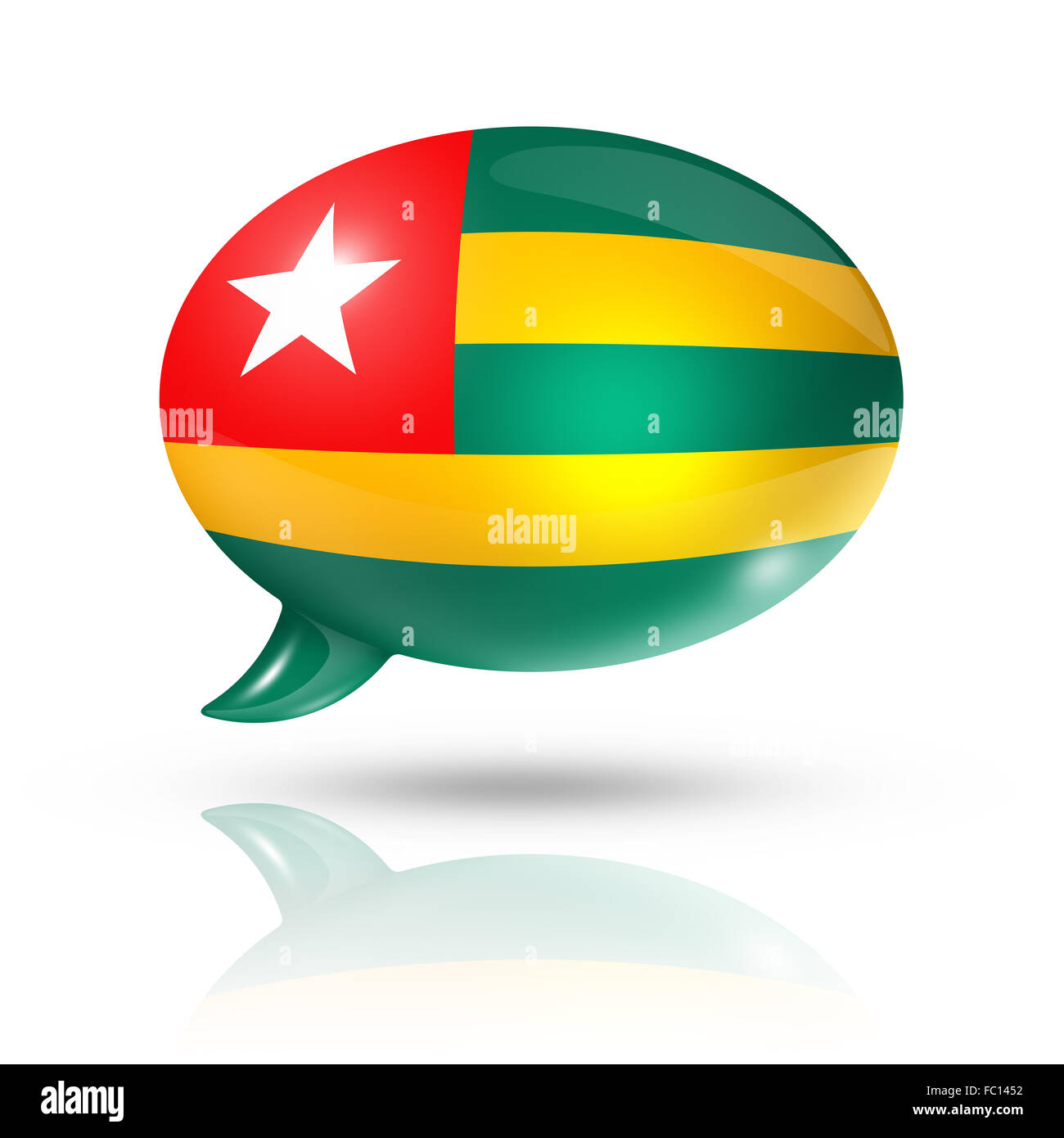 Togo-Flagge Sprechblase Stockfoto