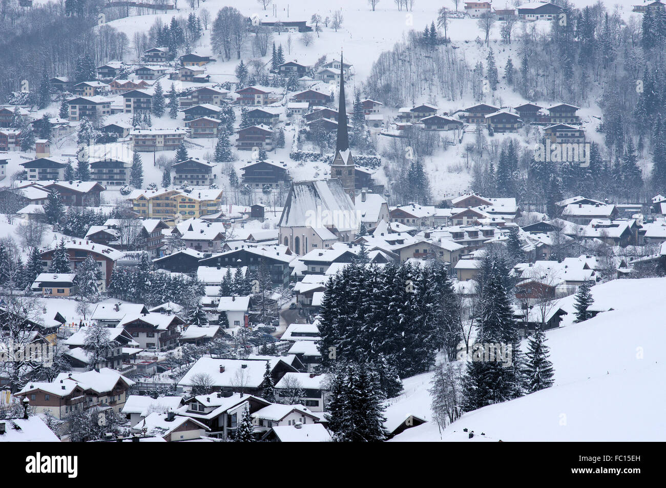 Winter in Maria Alm Stockfoto