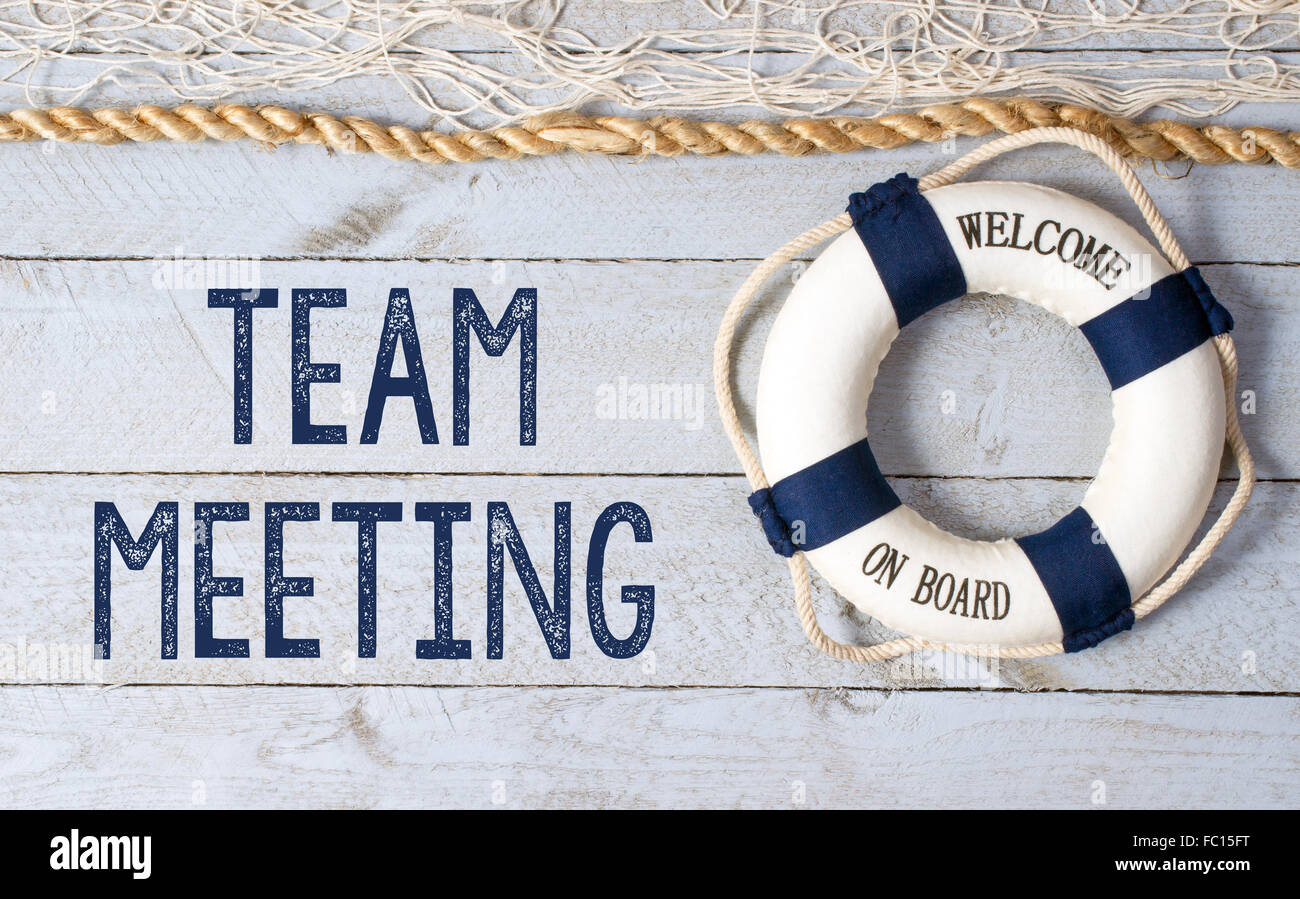 Team-Meeting - willkommen an Bord Stockfotografie - Alamy