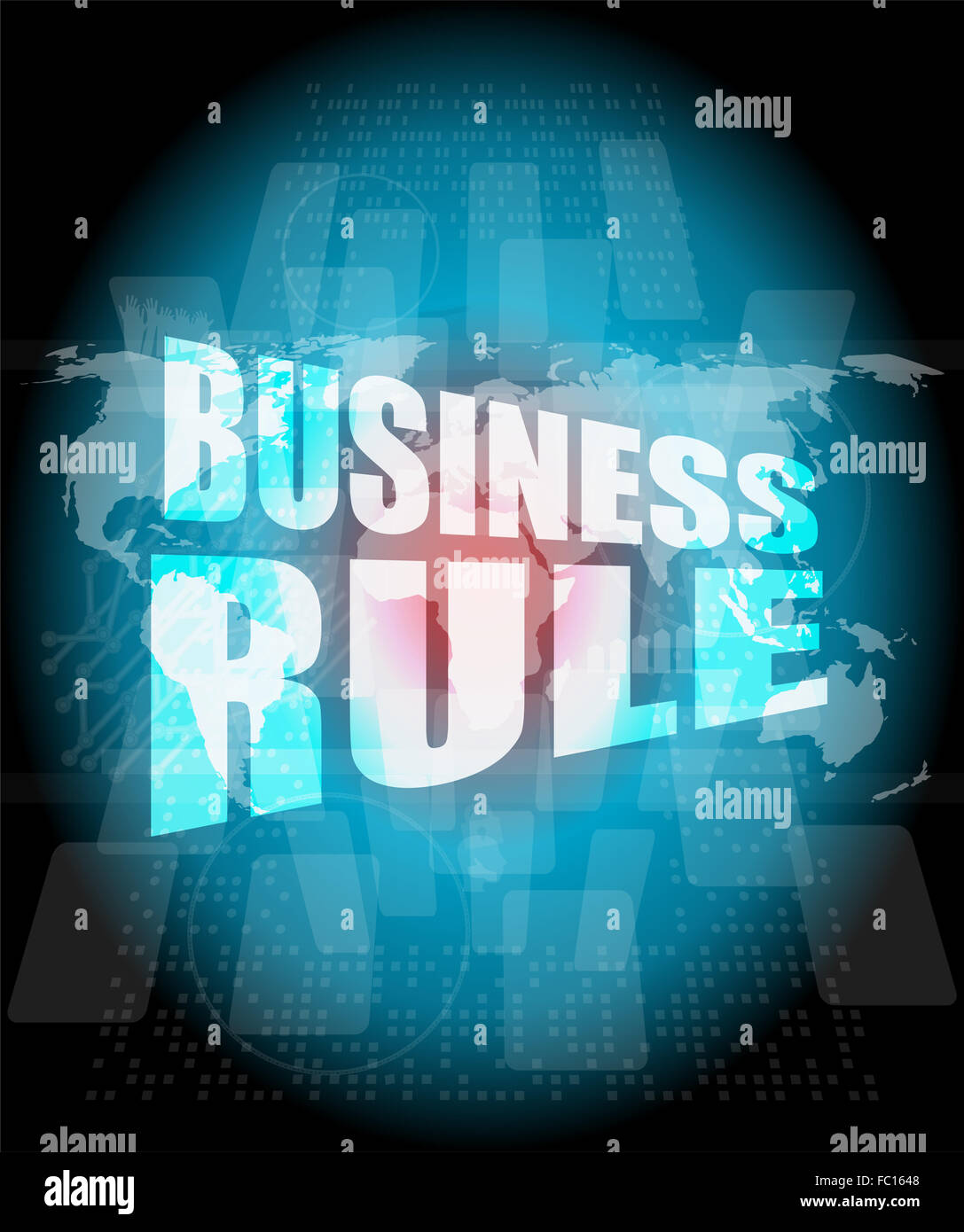 Business rule Schnittstelle Hallo Technologie Stockfoto
