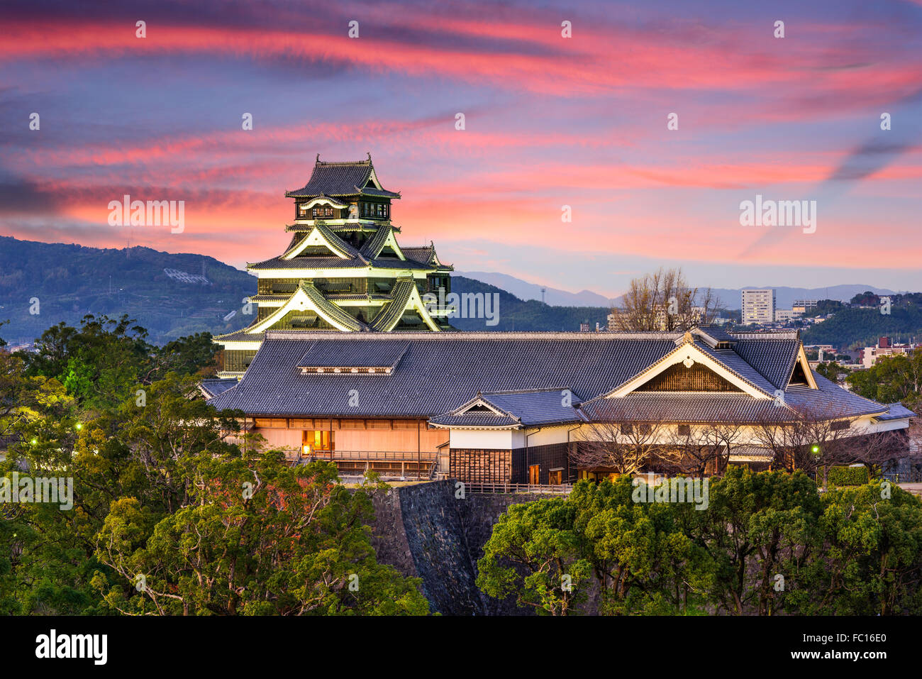 Burg Kumamoto in Japan. Stockfoto
