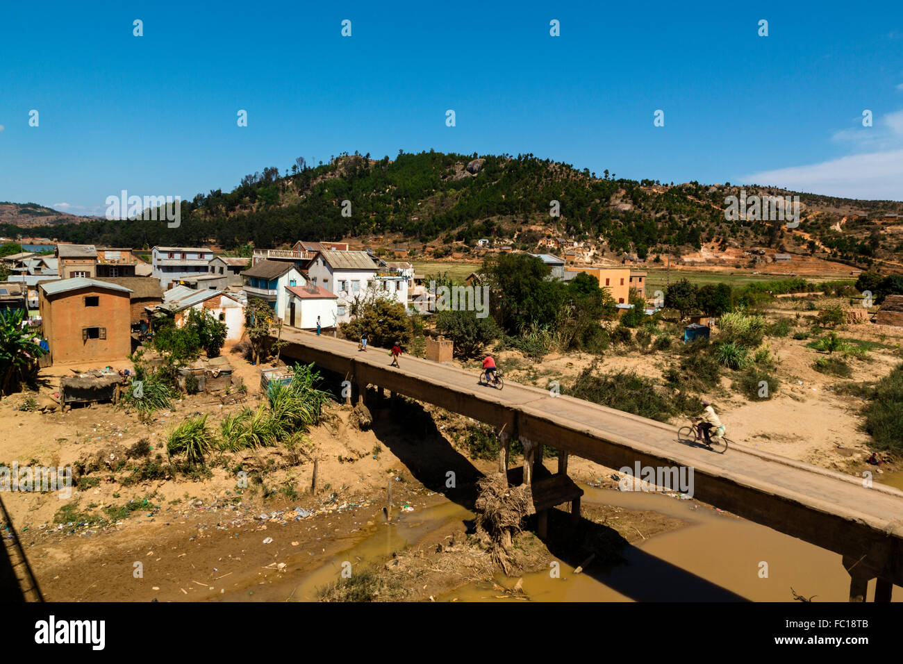 Nationale 7, Ampatofotsy, Dorf zwischen Antananarivo und Antsirabe, Madagaskar Stockfoto