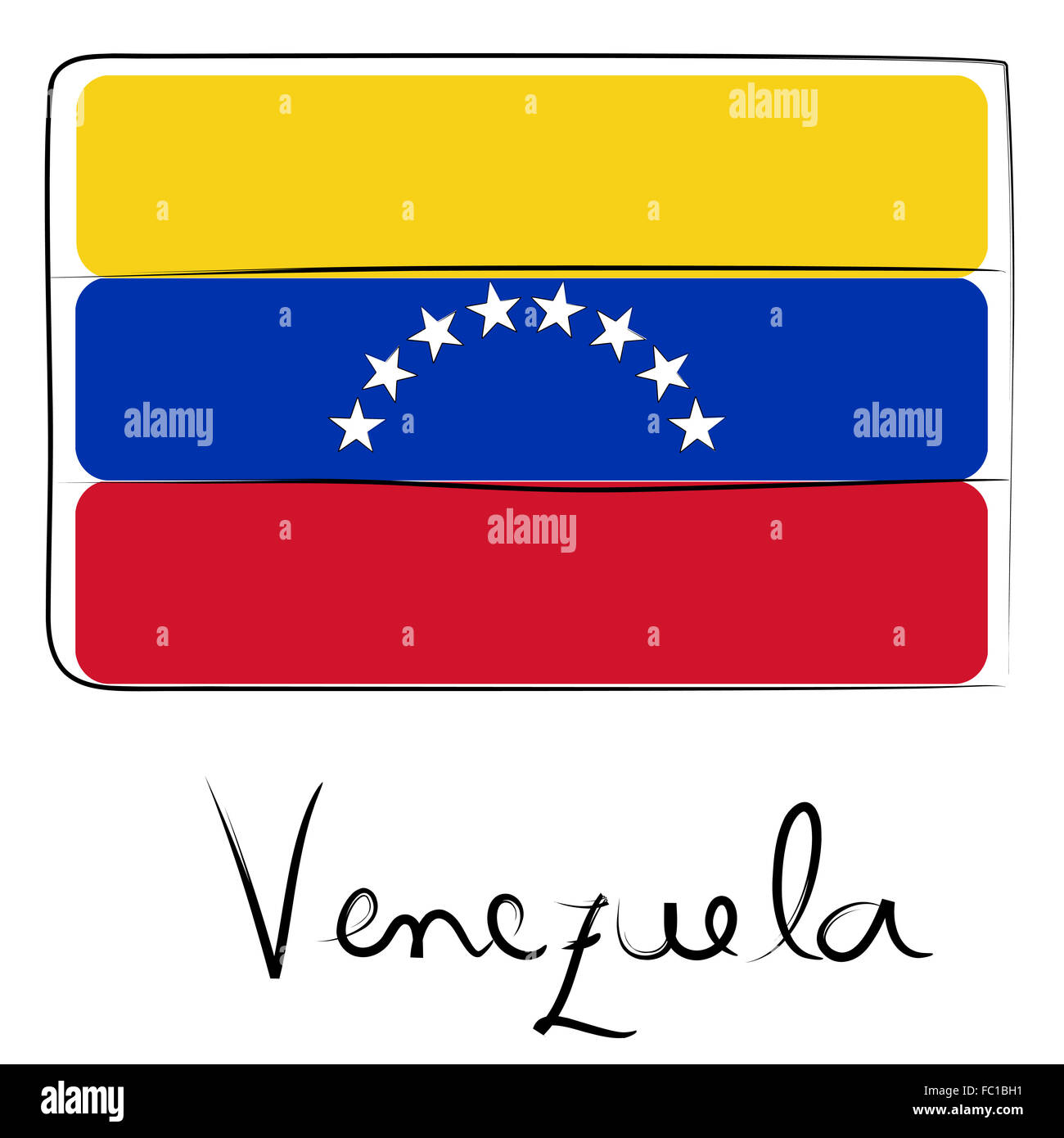 Venezuela-Flagge-doodle Stockfoto