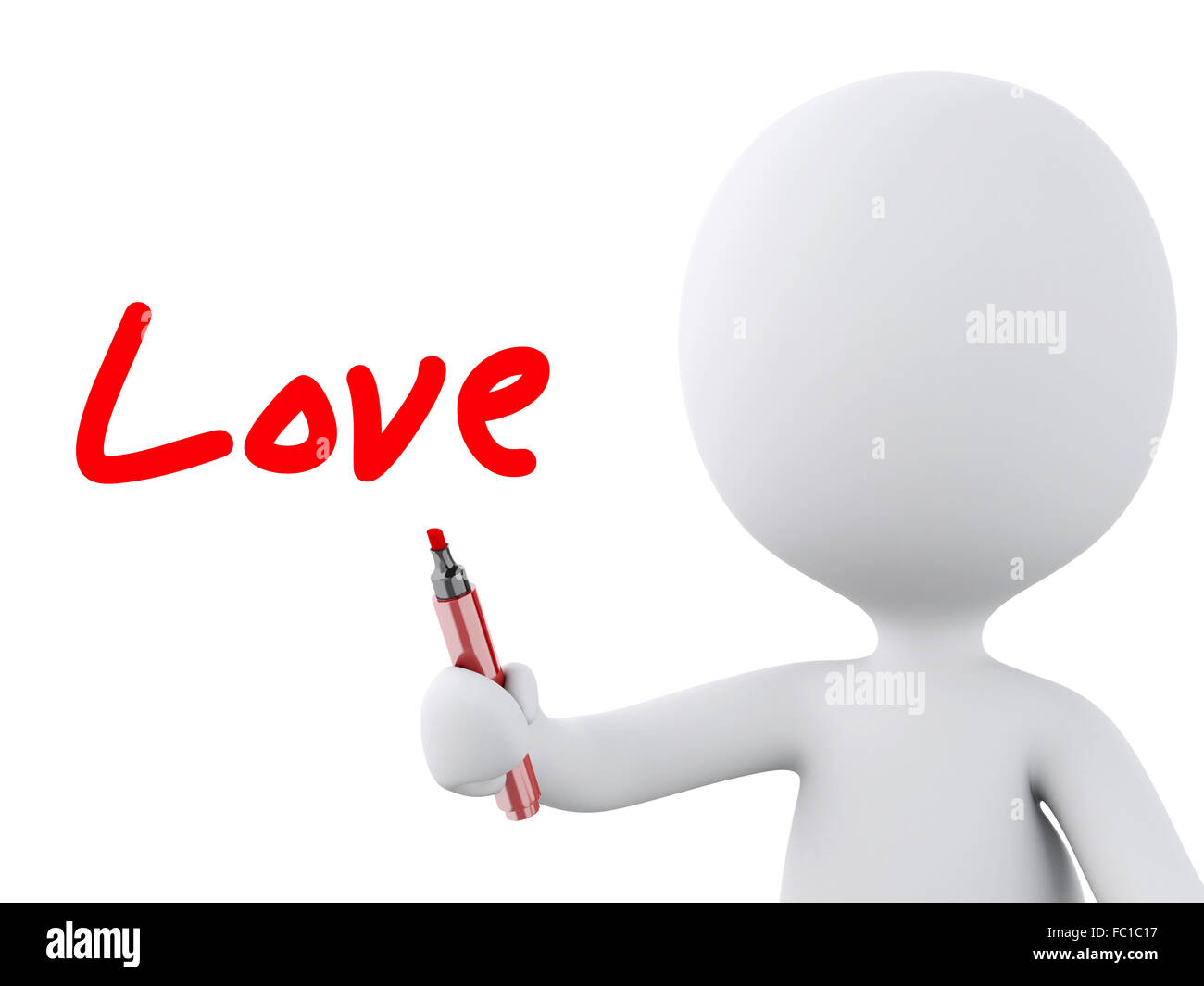 rotes Herz gezeichnet von weißen Menschen. Liebe-Konzept Stockfoto