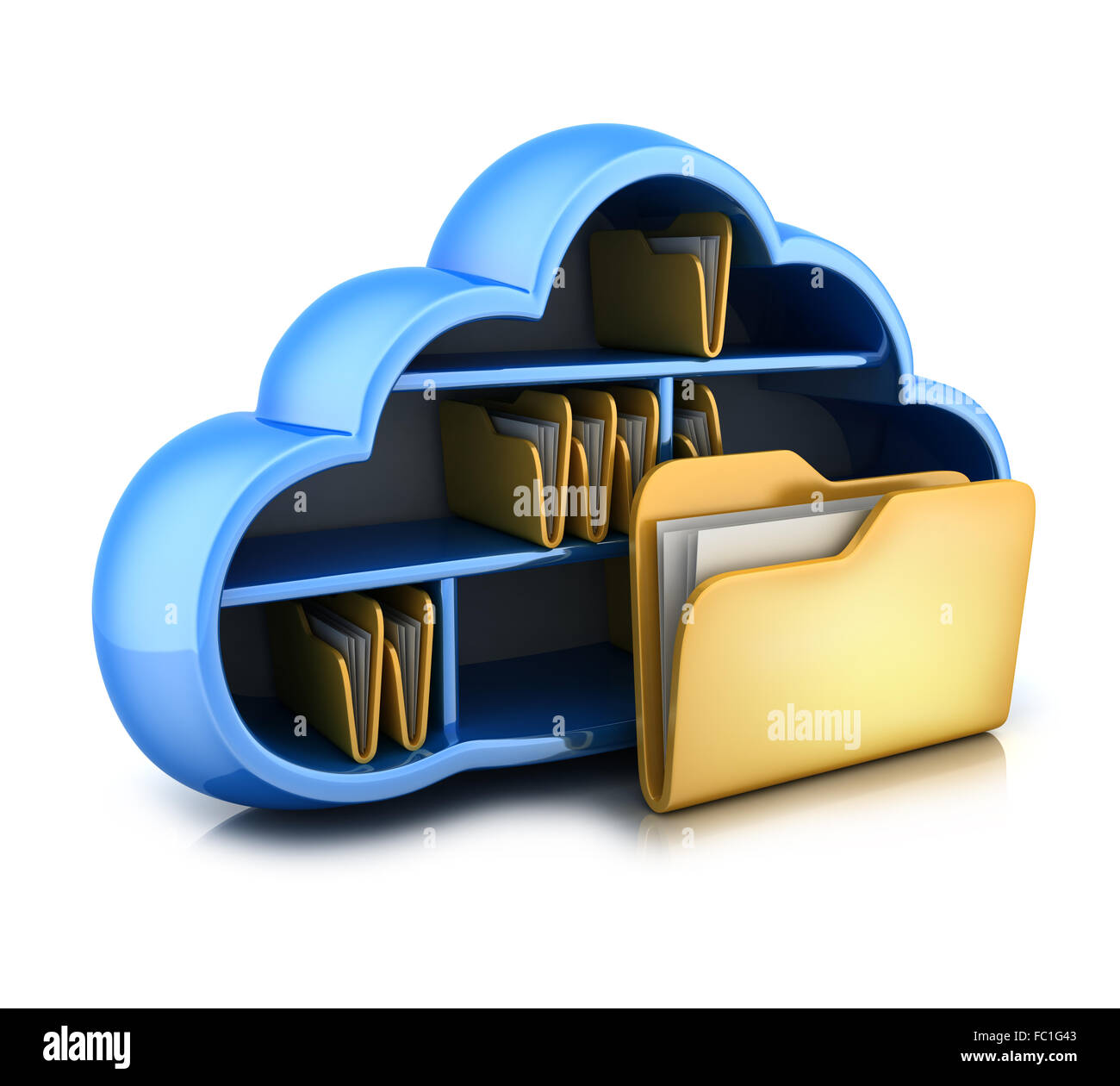 Abstrakte Cloud-Speicher (durchgeführt in 3d) Stockfoto