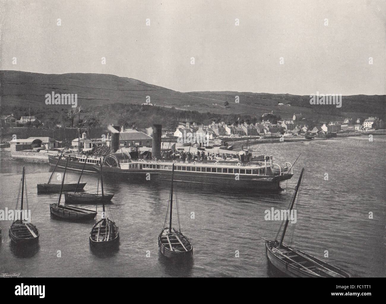 ARDRISHAIG. Der Dampfer "Columba" am Ardrishaig Quay. Schottland, alte print 1895 Stockfoto