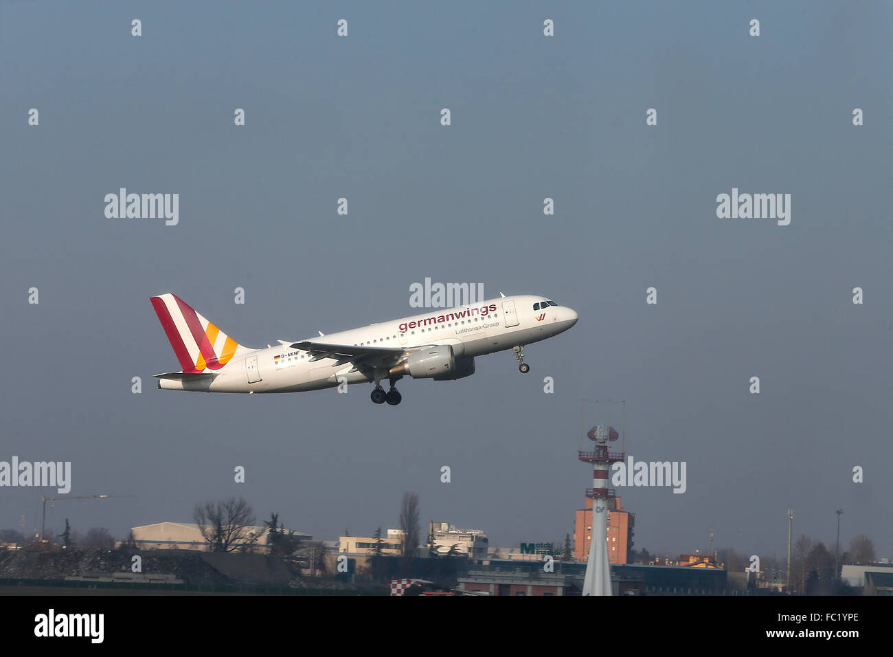 Germanwings-Flugzeug abheben. Stockfoto