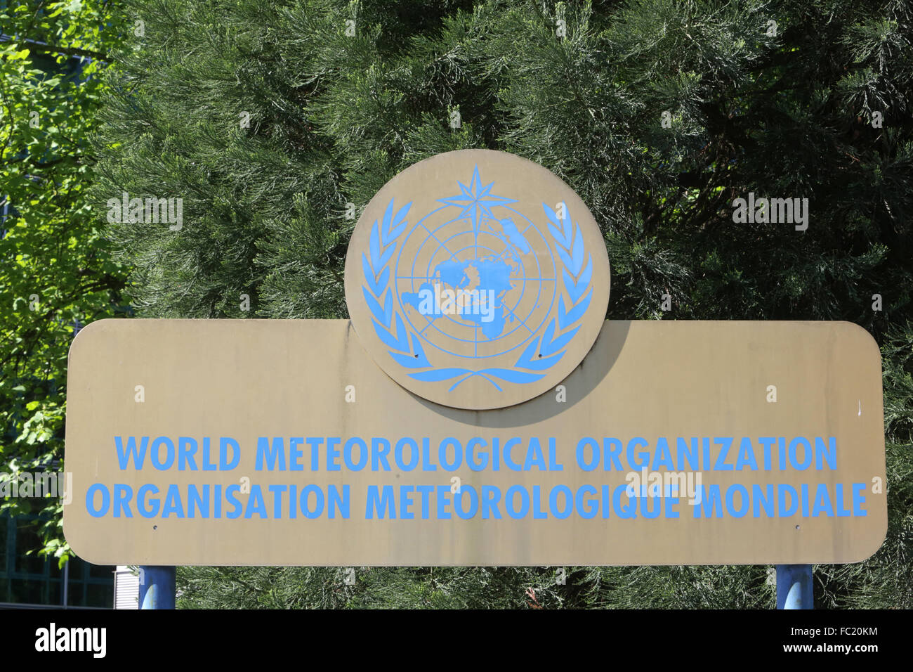 Weltorganisation für Meteorologie. WMO. Genf. Stockfoto
