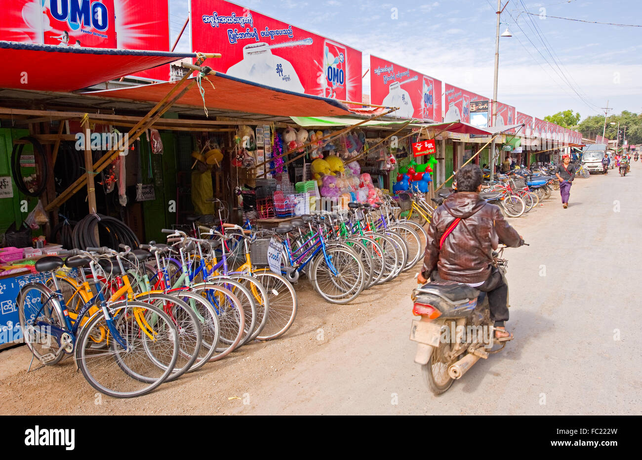 Fahrräder zu vermieten in Nyaung Schwe, Inle-See, Myanmar Stockfoto