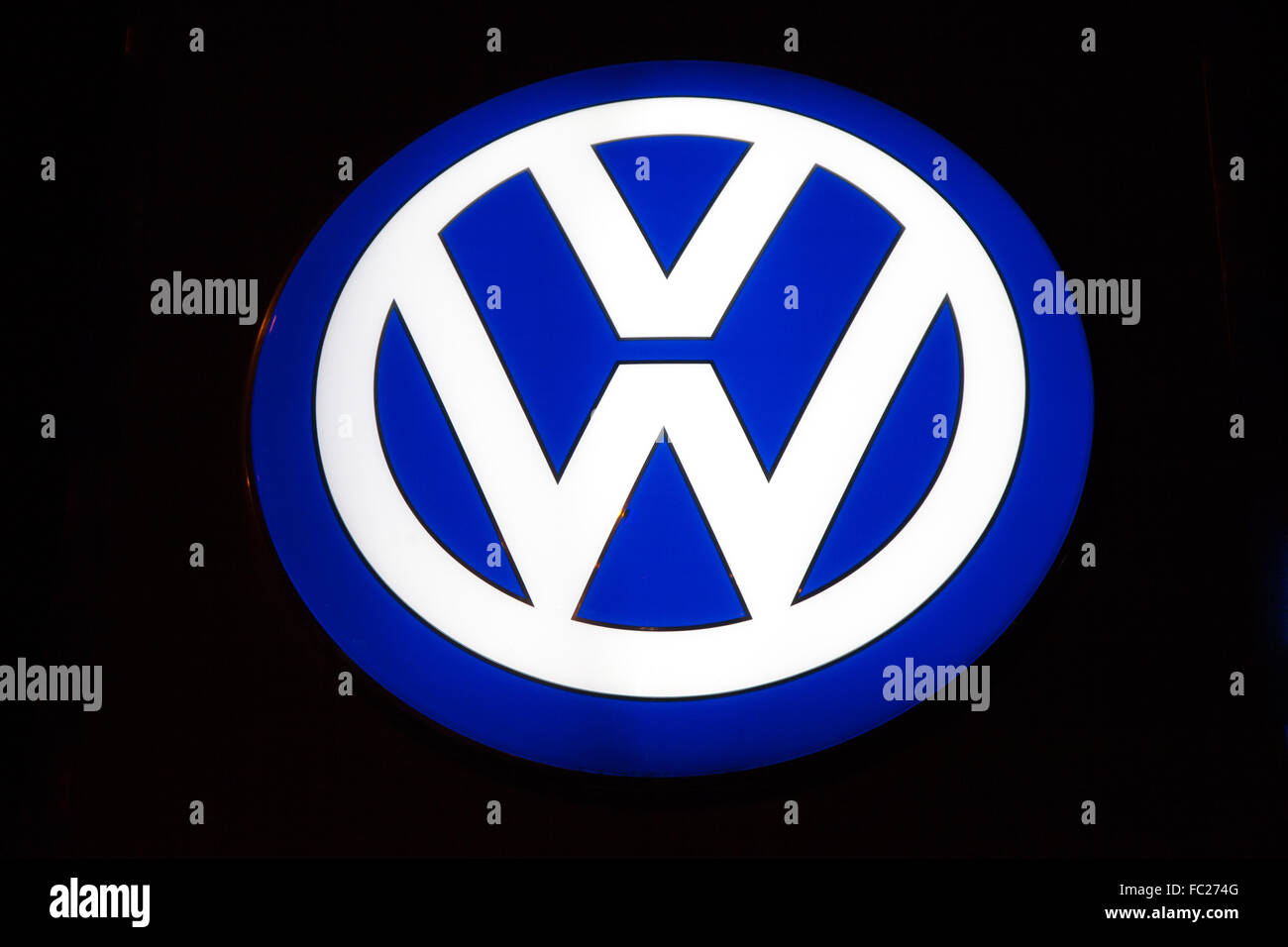 Logo, Volkswagen, VW Stockfoto