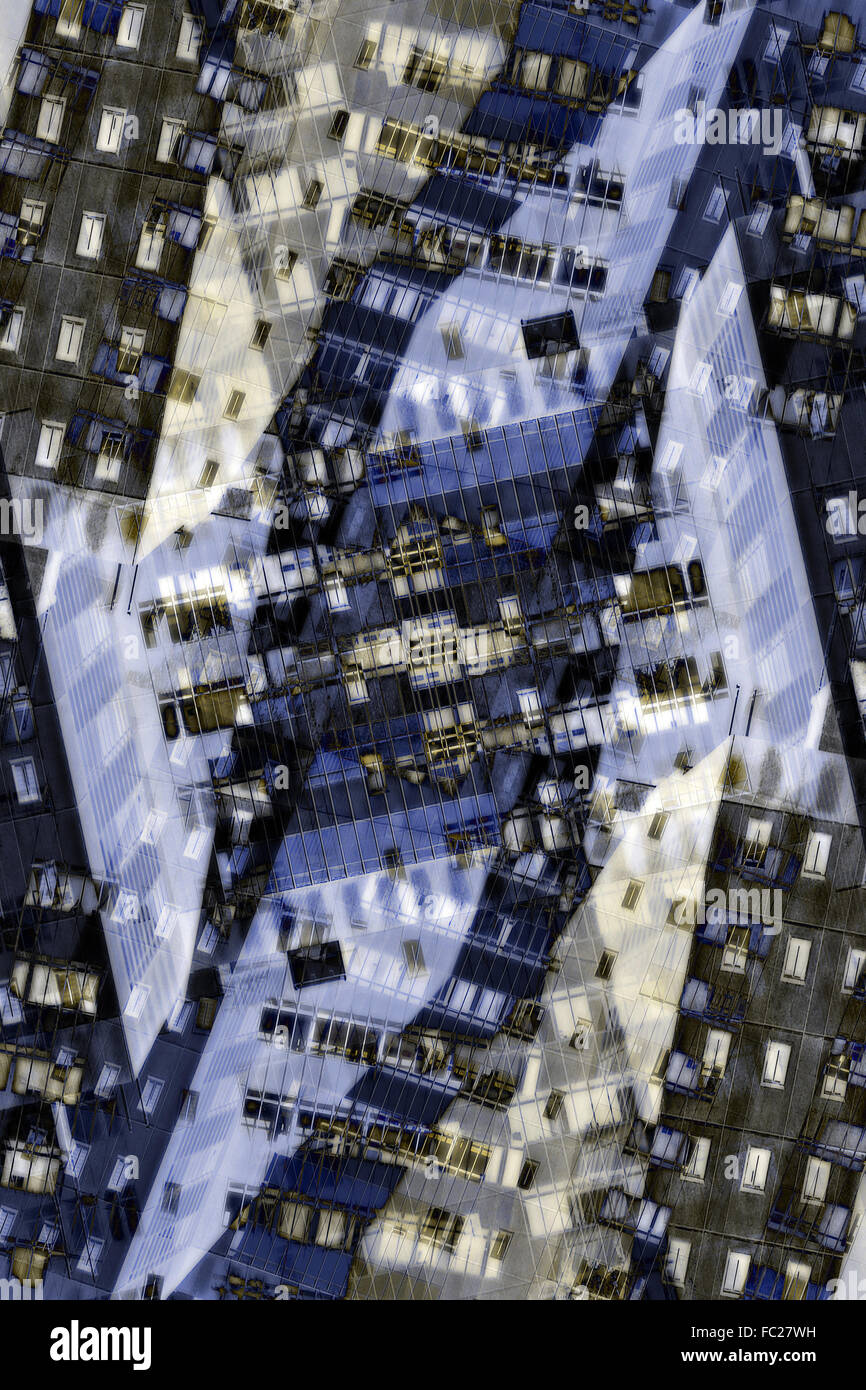 Abstrakte Stadt Gebäude Grafik Stockfoto