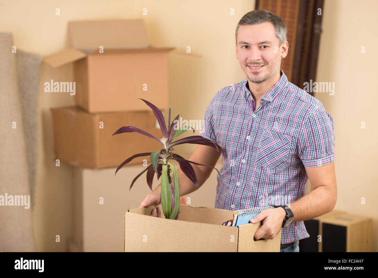Umzug in ein neues Haus Stockfoto