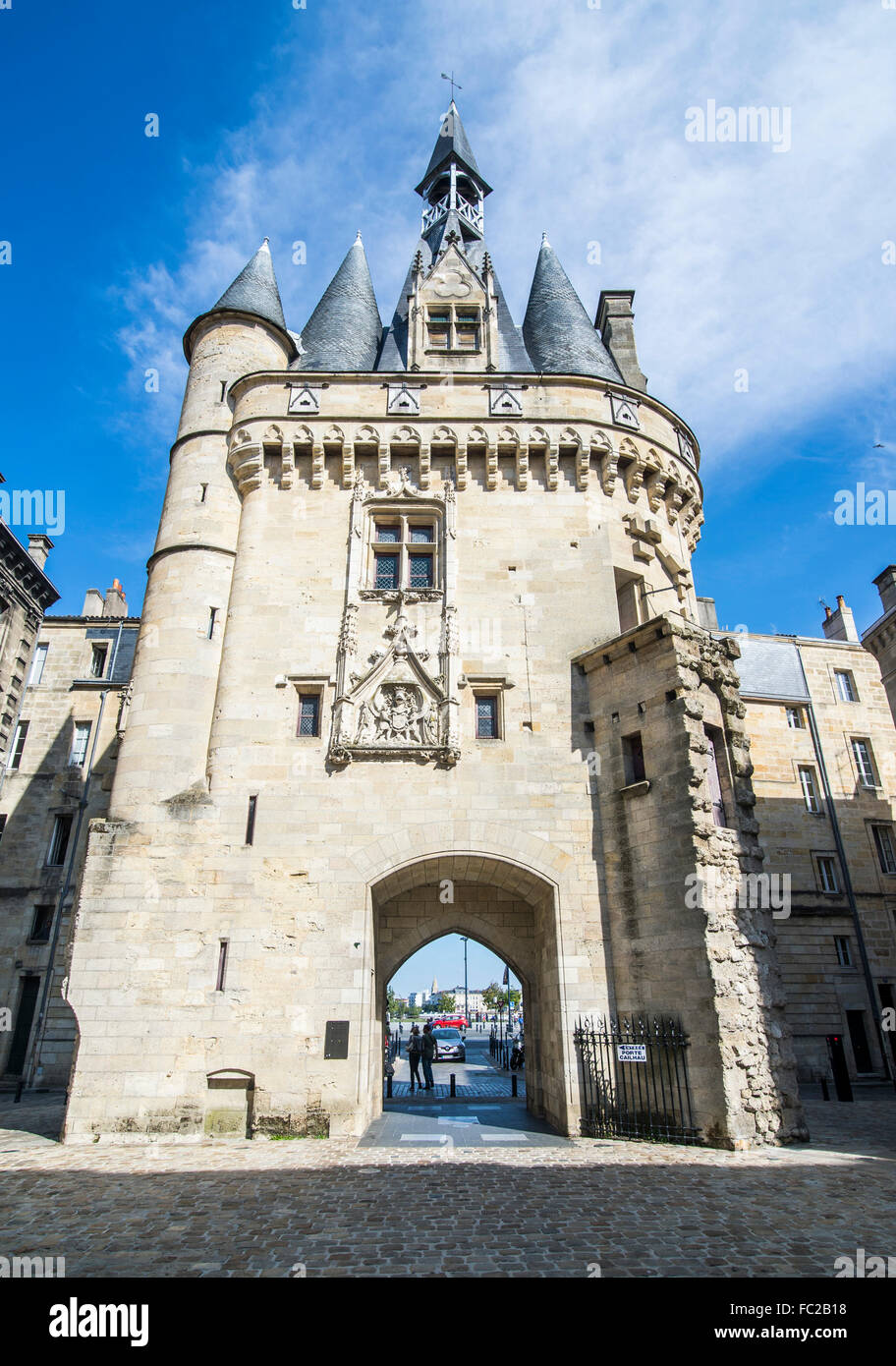 Porte Cailhau, historische Stadttor, Bordeaux, Frankreich Stockfoto