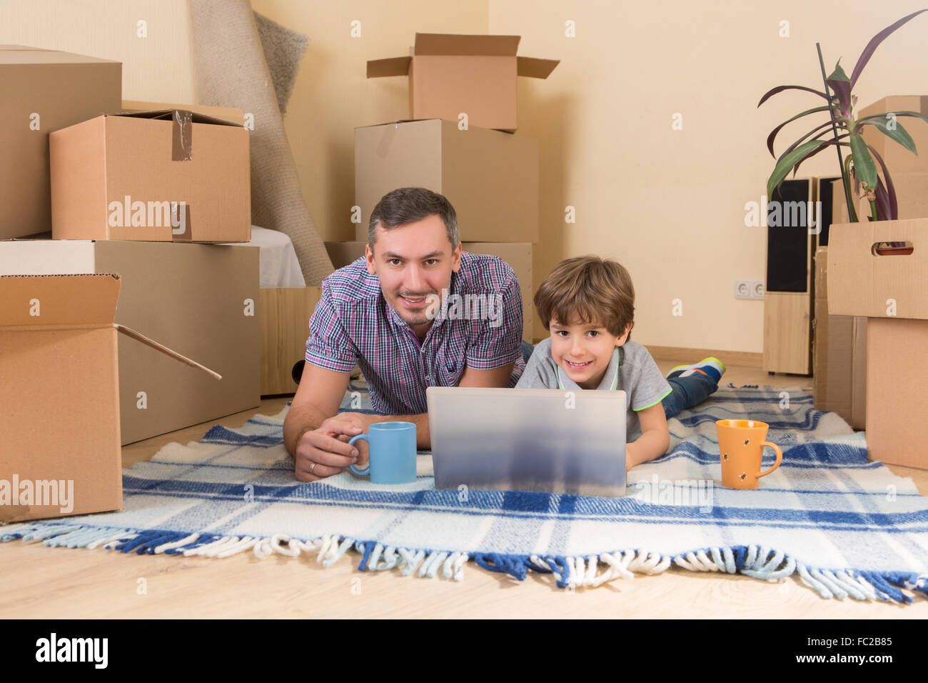 Umzug in ein neues Haus Stockfoto