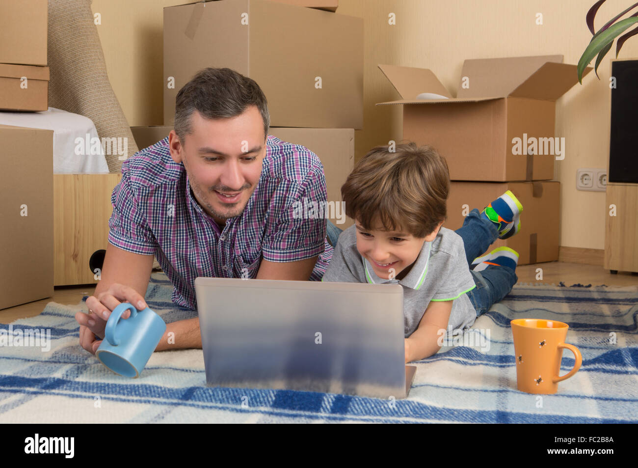 Umzug in ein neues Haus Stockfoto