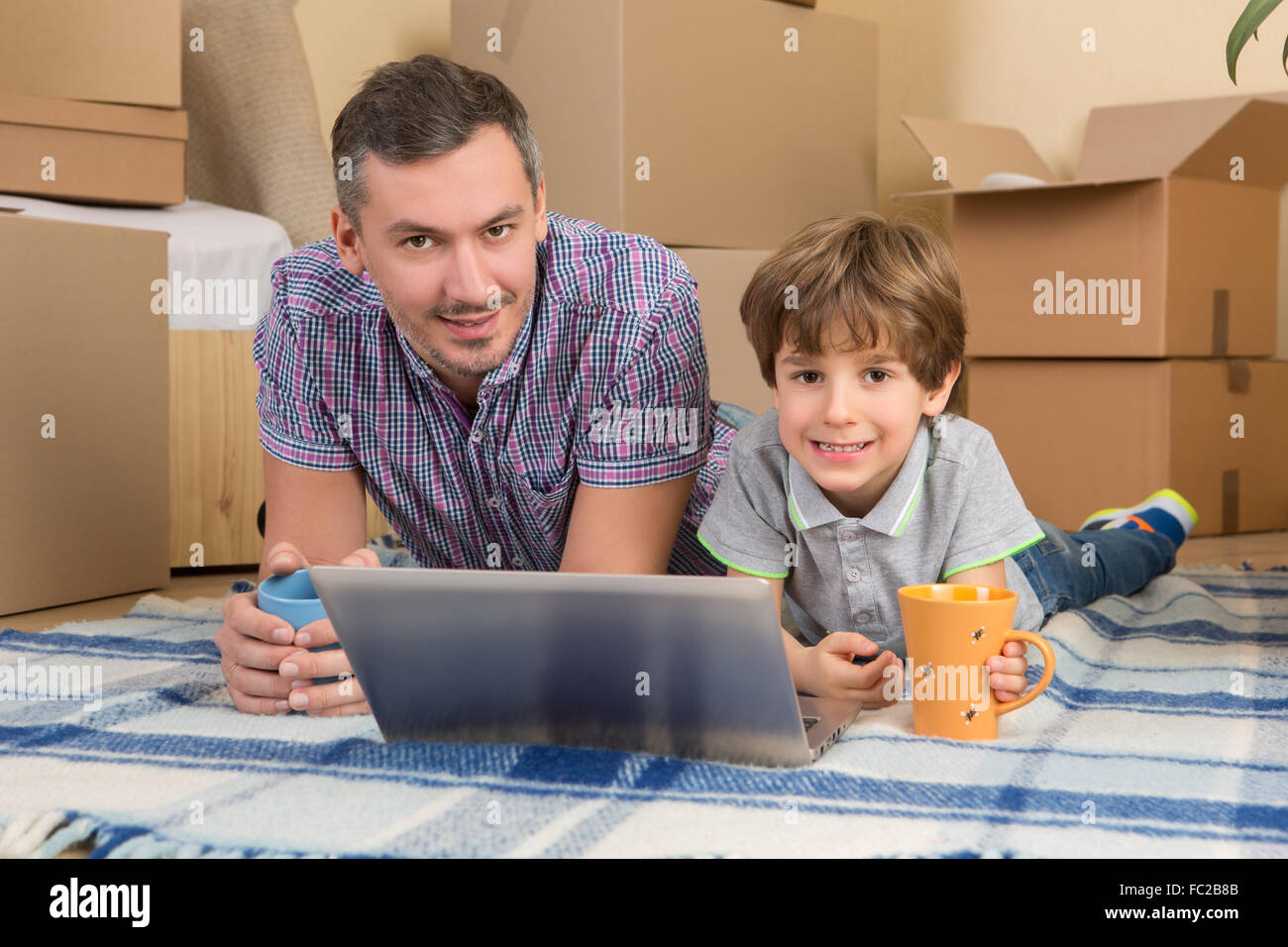 Umzug in ein neues Haus Stockfoto