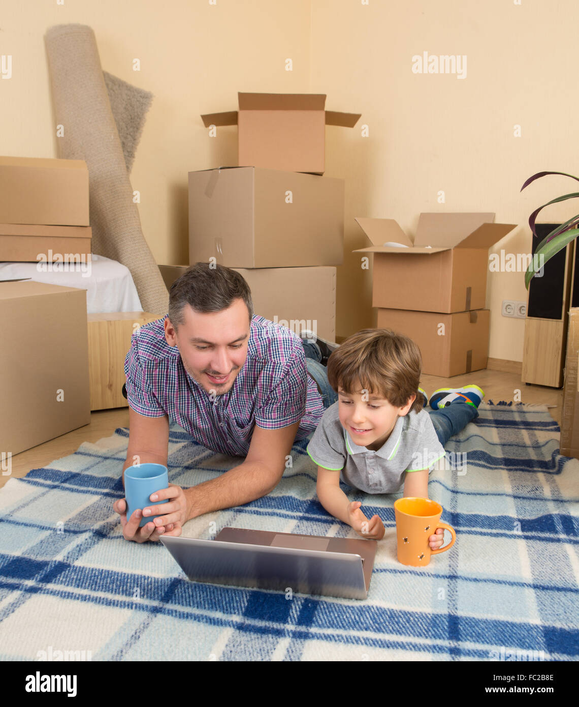 Umzug in ein neues Haus Stockfoto