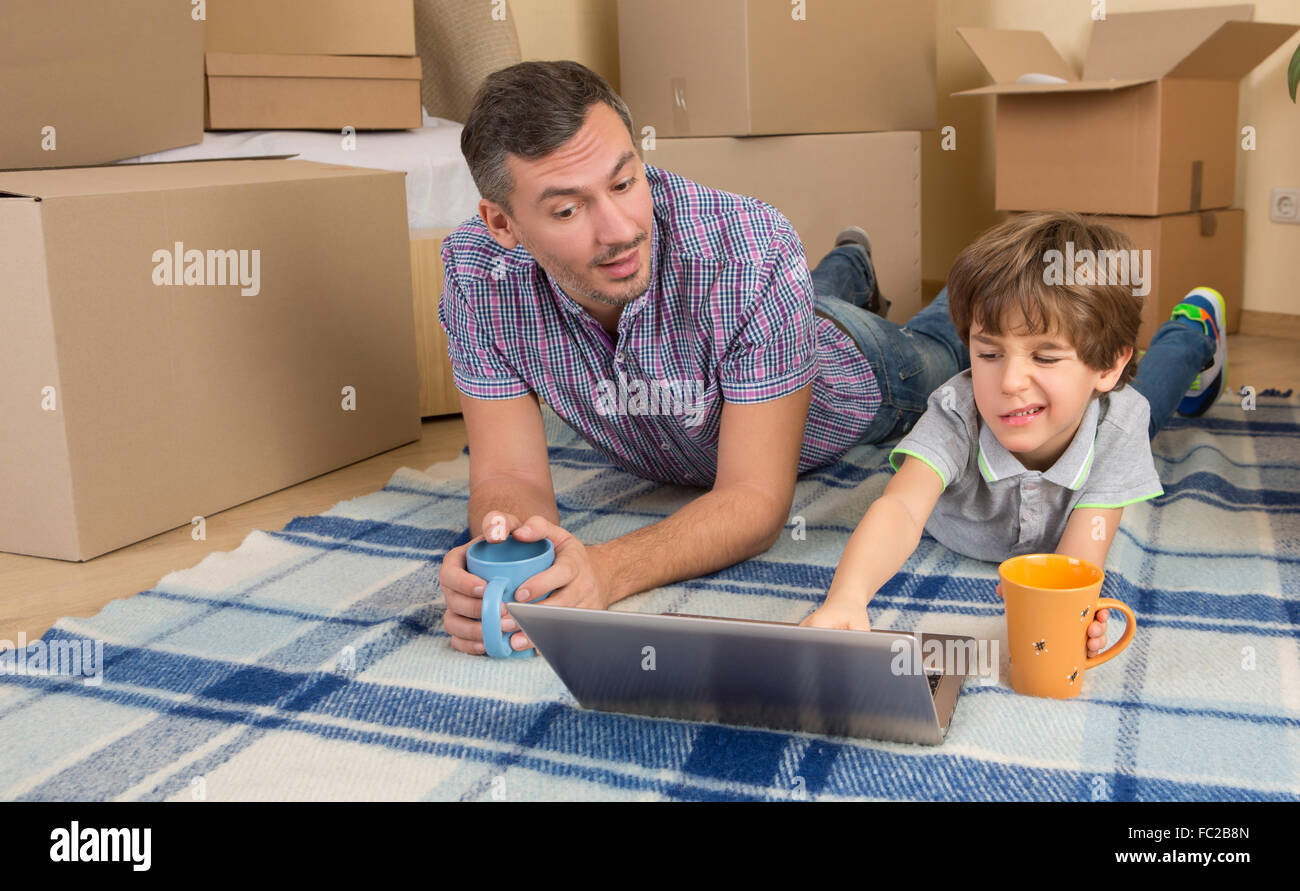 Umzug in ein neues Haus Stockfoto