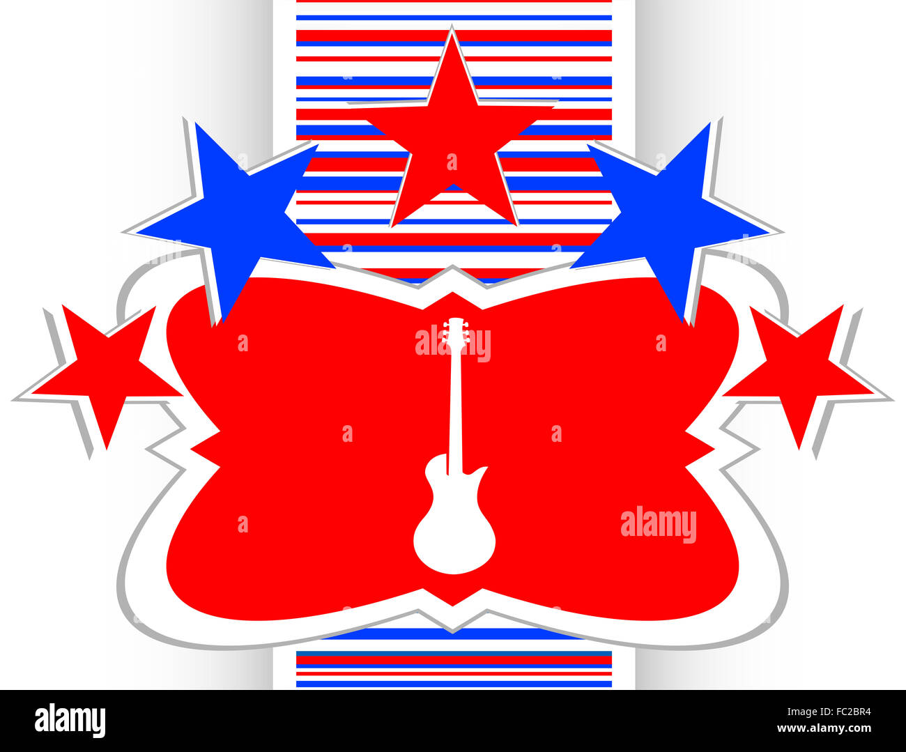 Gitarre-Symbol Taste isoliert Vektor Stockfoto