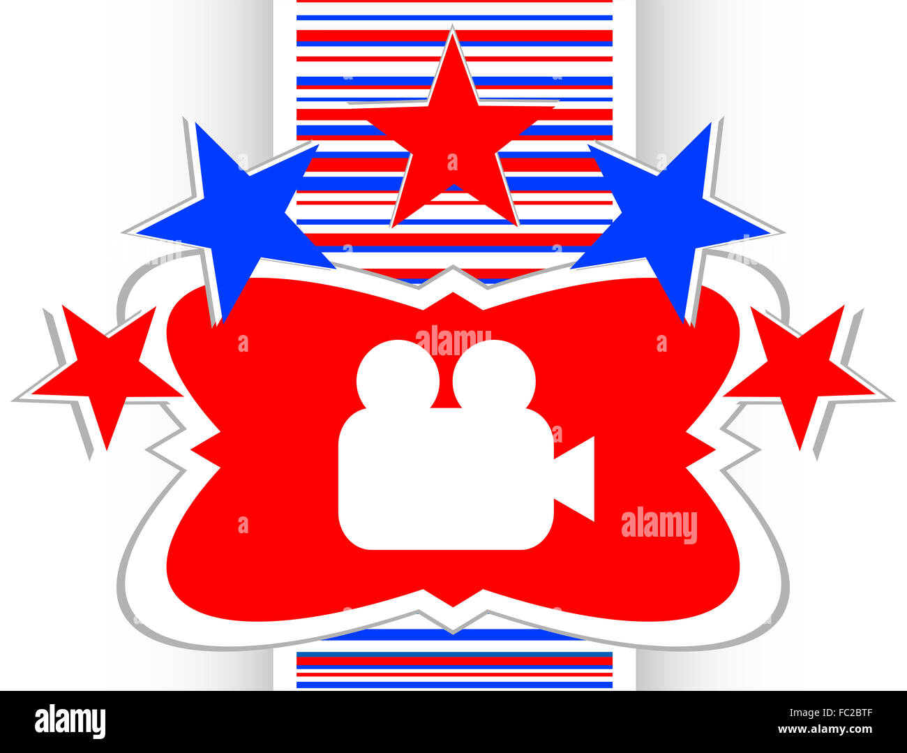 Video-Kamera-Symbol Web app Taste Vektor Stockfoto