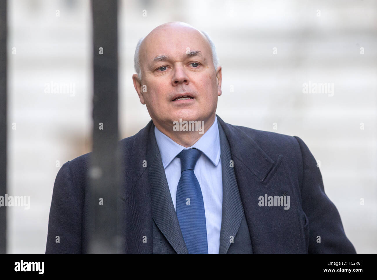 Iain Duncan Smith, Staatssekretär für Arbeit und Renten, kommt an Nummer 10 Downing Street nach einer Kabinettssitzung Stockfoto