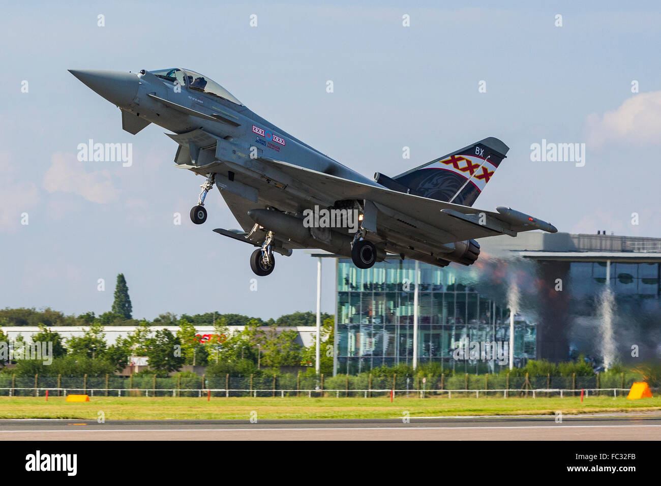 Eurofighter Typhoon, Farnborough International Airshow Farnborough Airport, Rushmoor, Hampshire, England Stockfoto