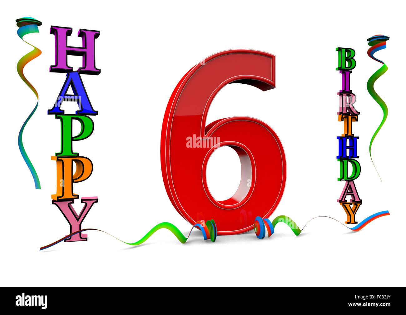Glücklich 6. Geburtstag Stockfotografie Alamy