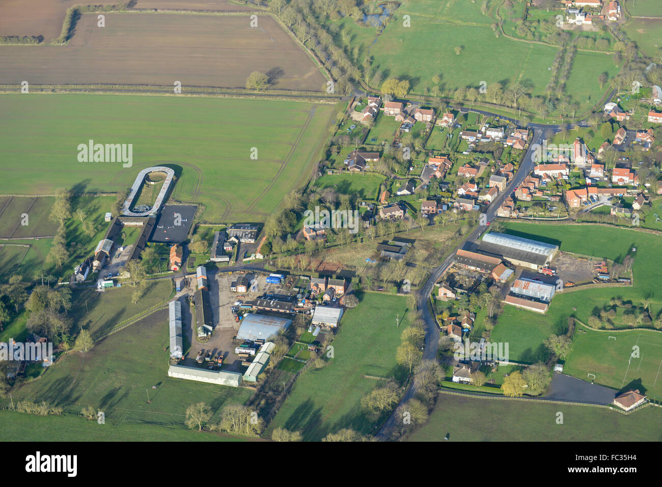 Eine Luftaufnahme des Lincolnshire Dorf von Willoughton Stockfoto