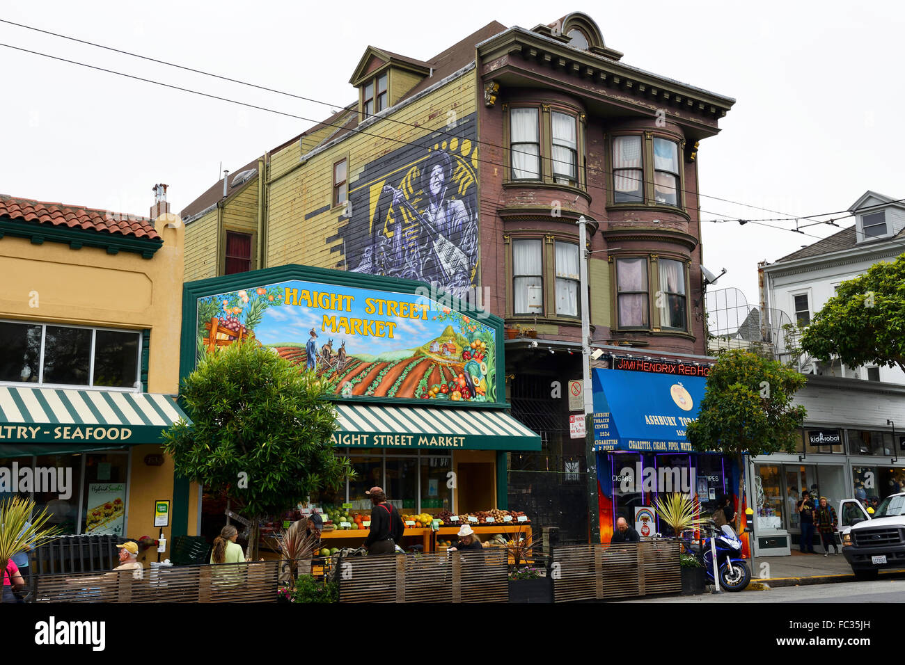 Jimi Hendrix "Red House" in Haight Ashbury-Viertel von San Francisco, Kalifornien, USA Stockfoto