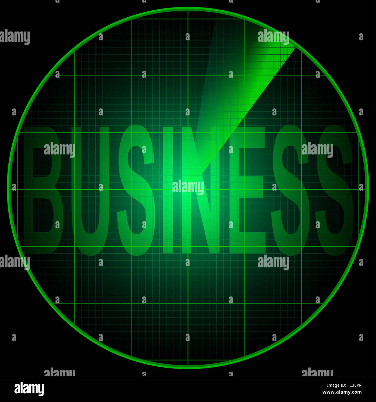 Radarbildschirm mit dem Wort Business Stockfoto
