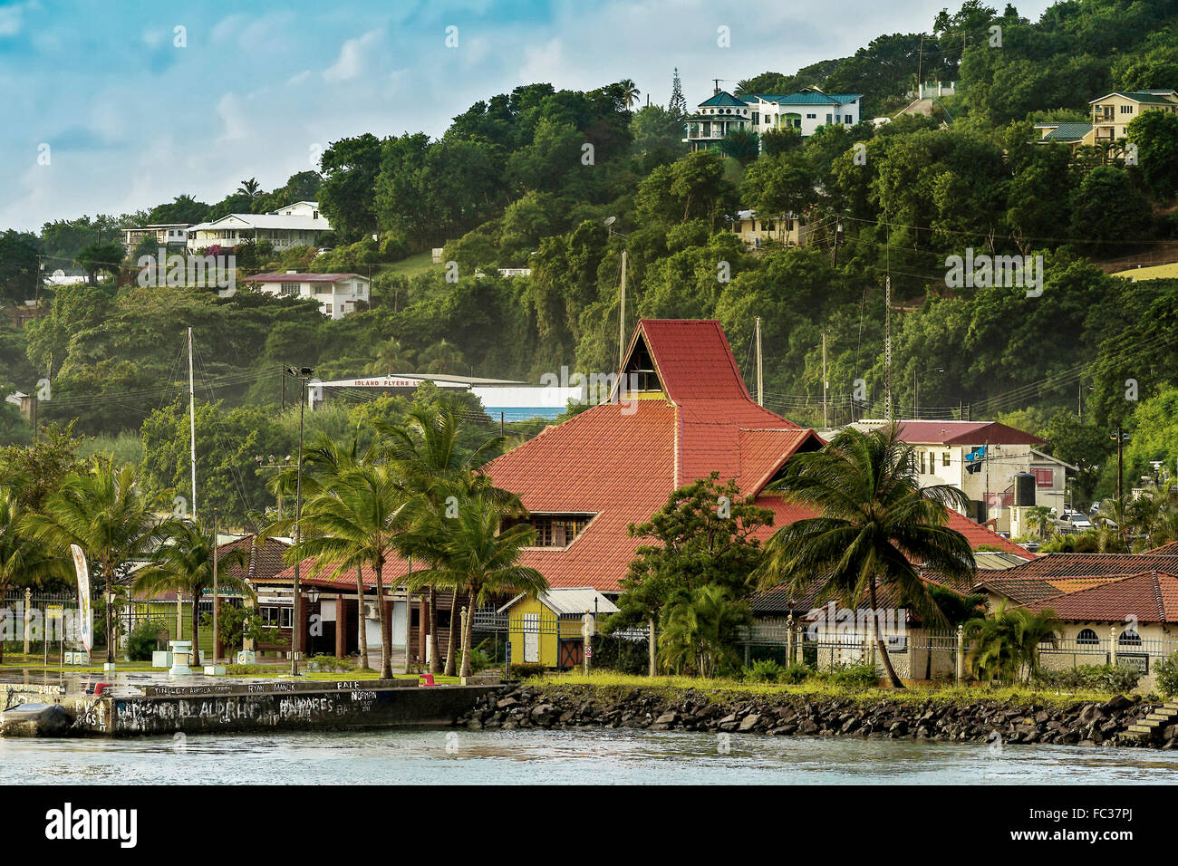 Gebäude In Westindien Castries St. Lucia Stockfoto