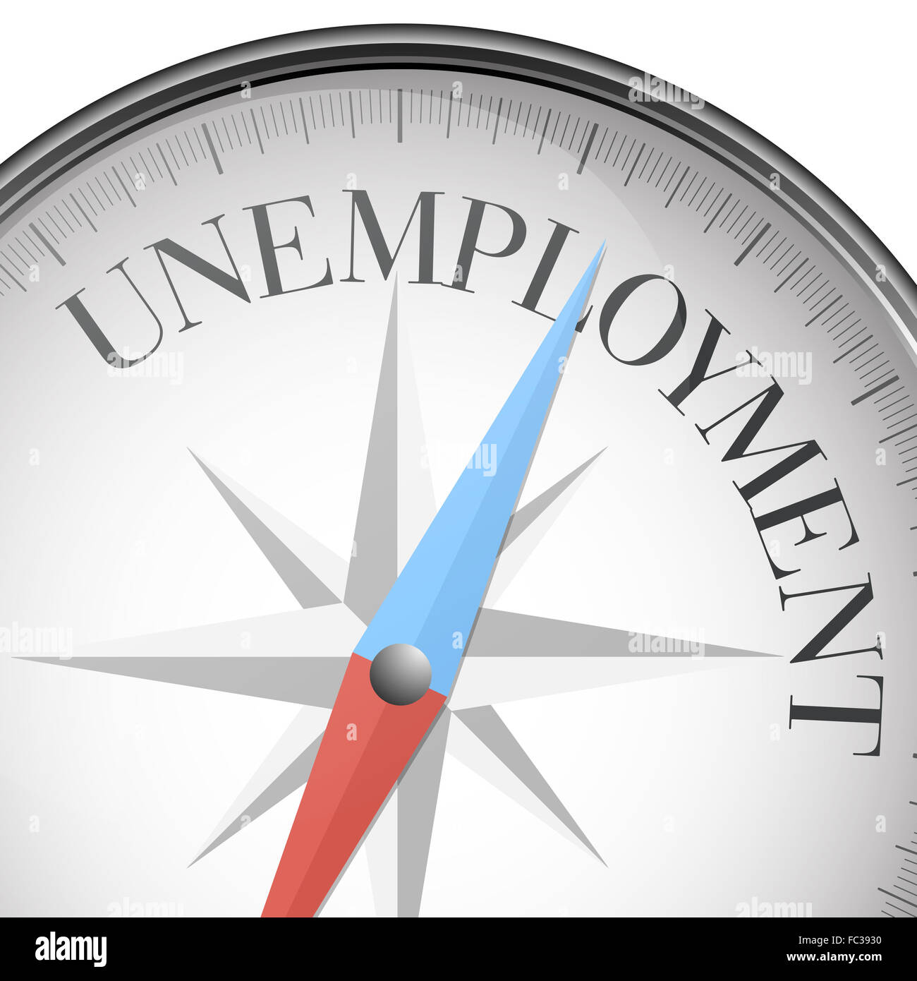 Kompass-Arbeitslosigkeit Stockfoto