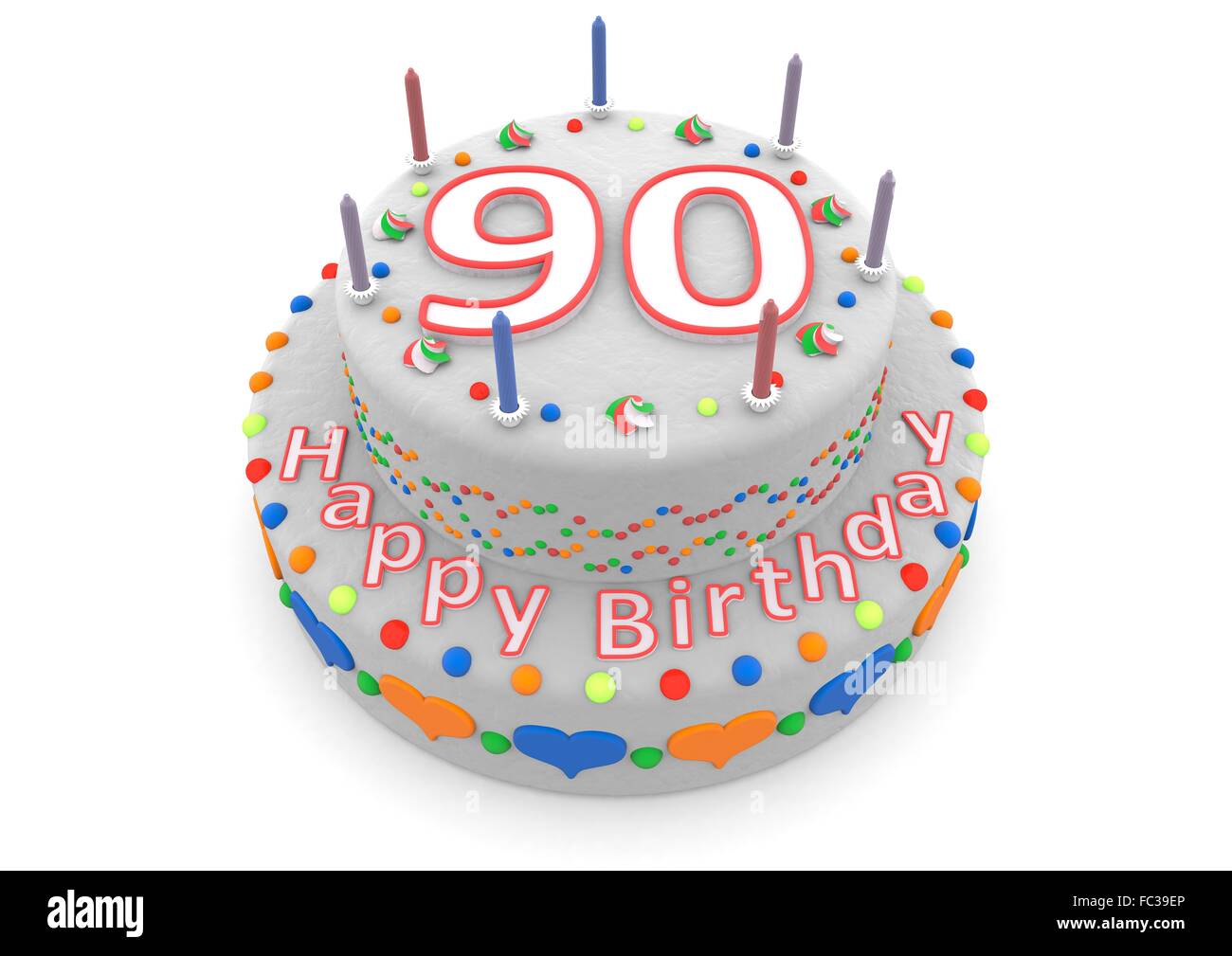 Wei├ƒer Geburtstagskuchen Stockfoto