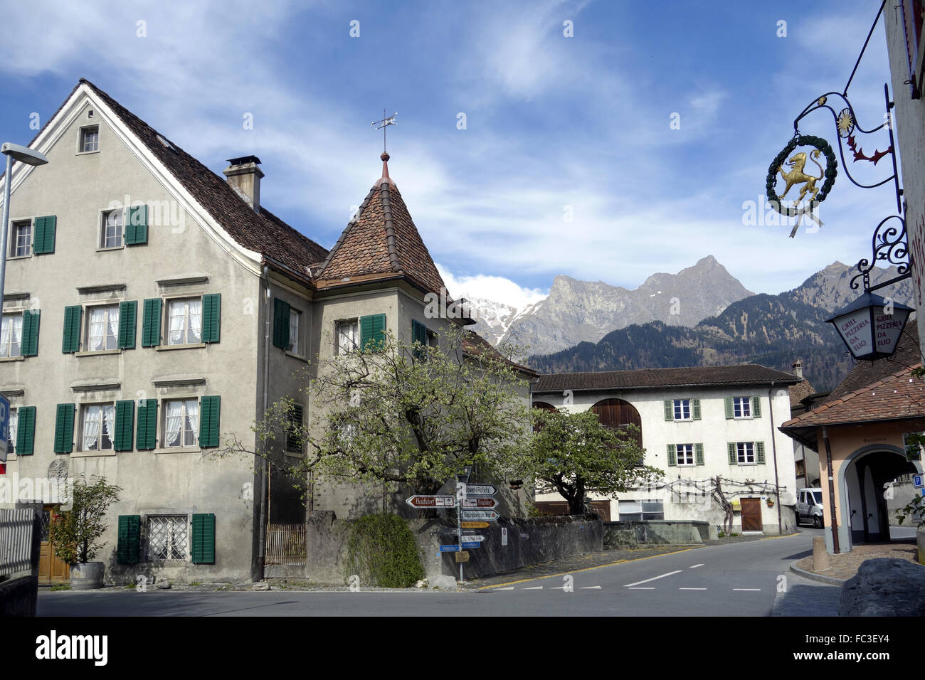 Maenfield Graubündens Kanton Graubünden Stockfoto