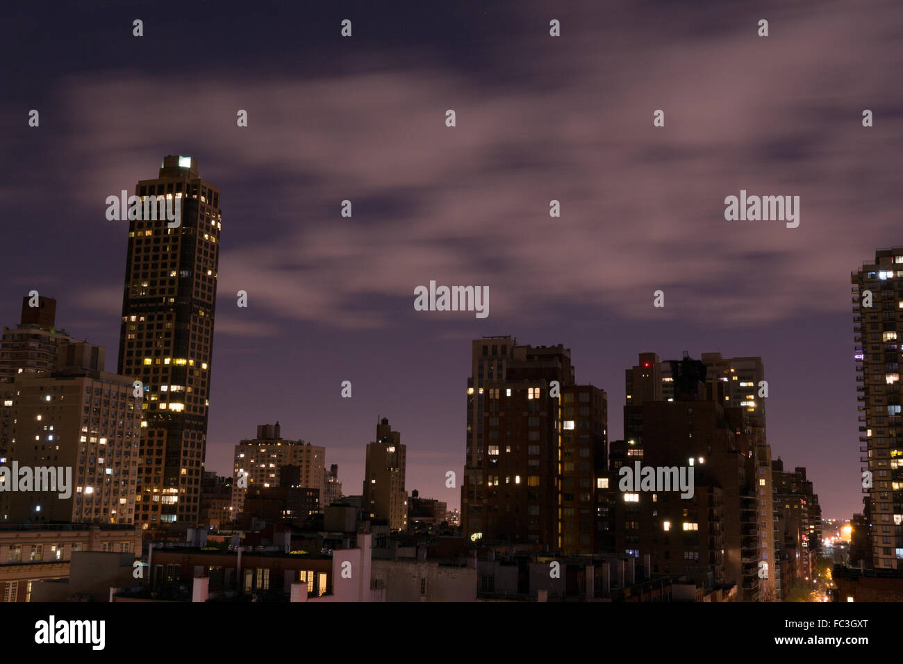 Nacht-Bild von der UES Stockfoto