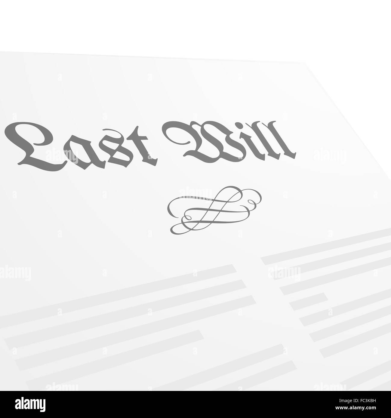 Letzter Wille Stockfoto