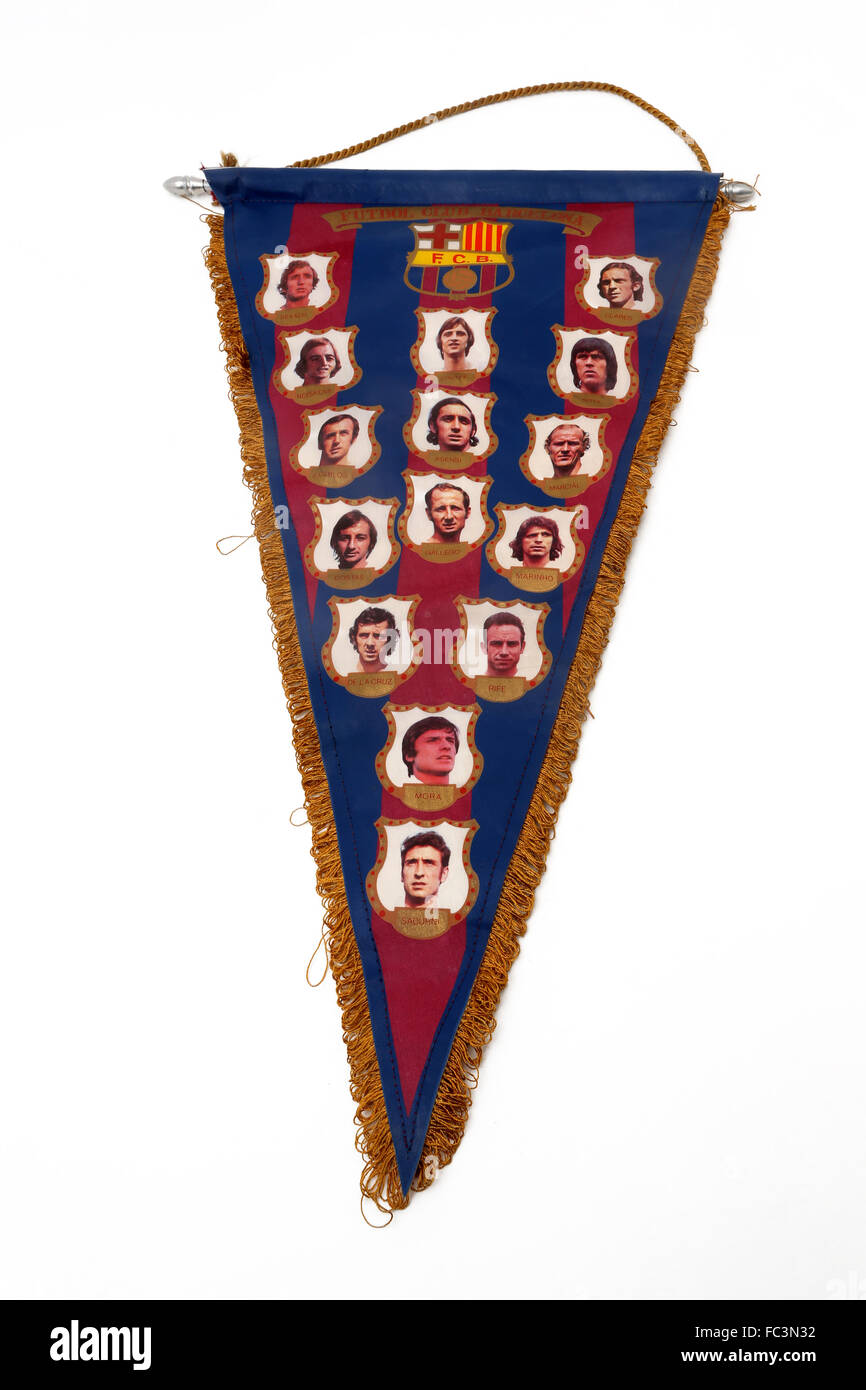 1970er Jahren Barcelona Football Club Penant Stockfoto