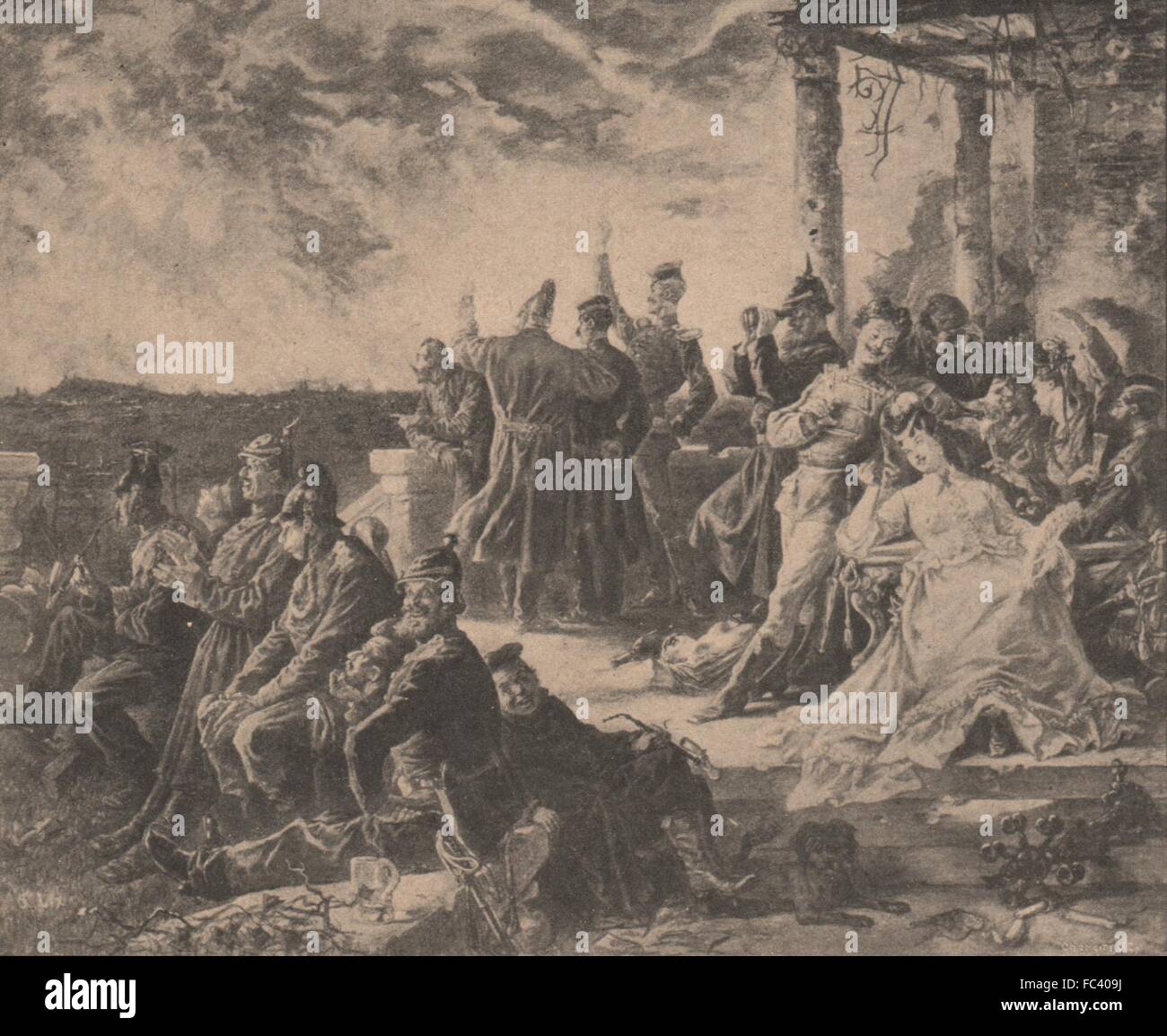 PARIS KOMMUNE 1871. Les Prussiens Boivent À l'Anéantissement de Paris, c1873 Stockfoto