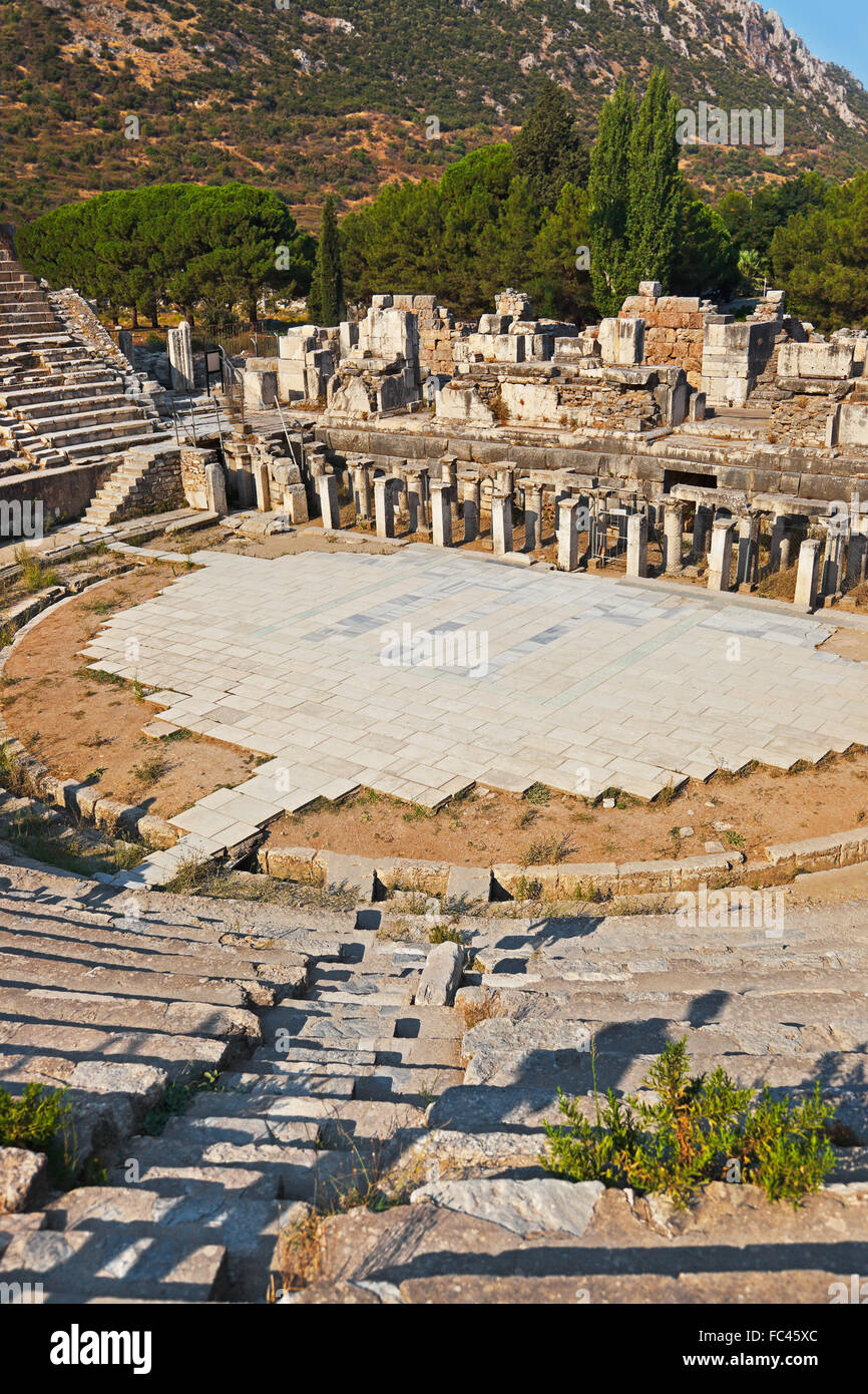 Antikes Amphitheater in Ephesus-Türkei Stockfoto