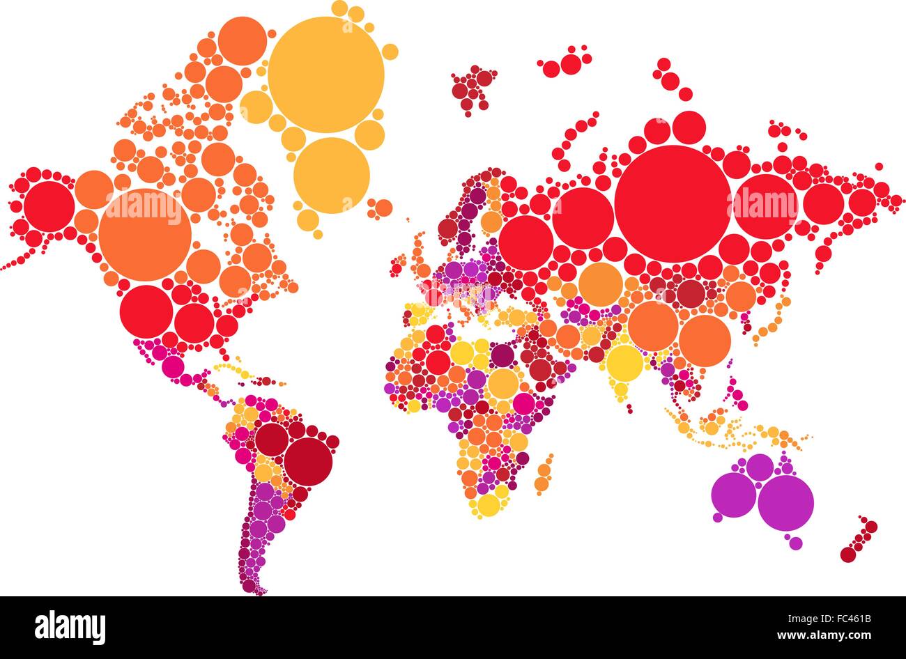 Politischen abstrakte Dot Weltkarte mit Ländern, Vektor Illustration Kartenquelle NASA Public Domain Stock Vektor
