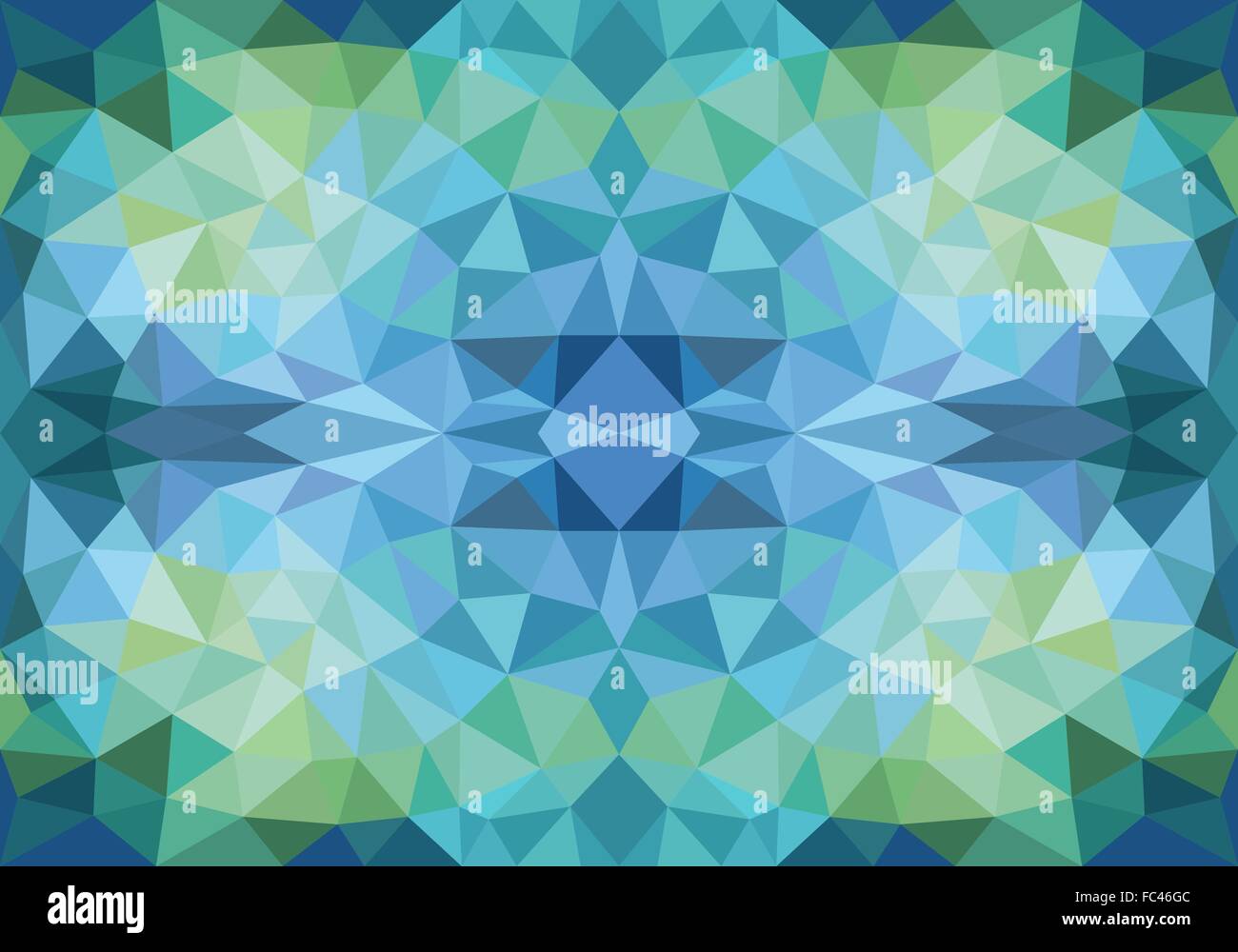 abstrakte geometrische blaue und grüne Polygon Muster, nahtlose Vektor Hintergrund Stock Vektor