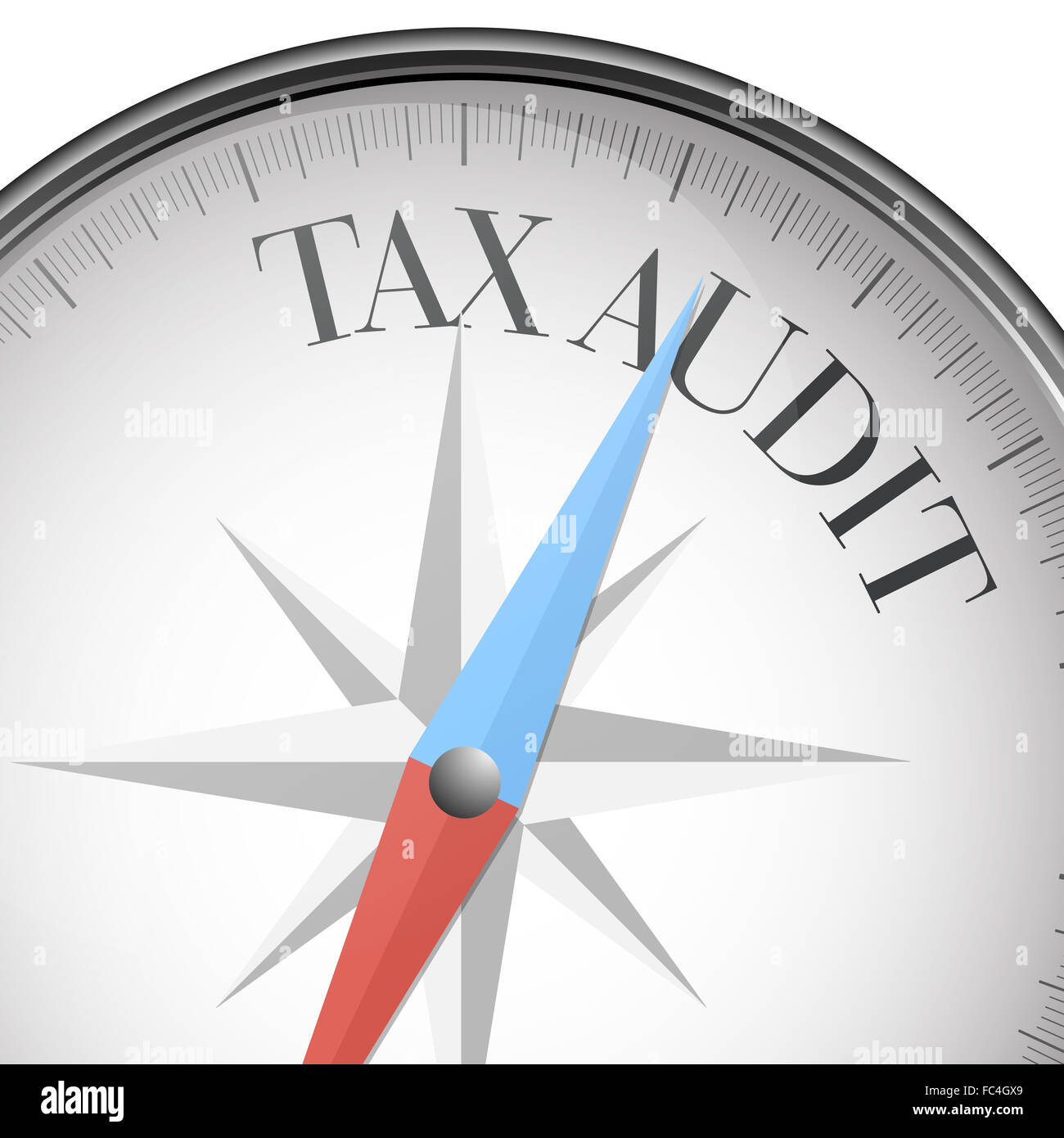 Kompass Steuerprüfung Stockfoto