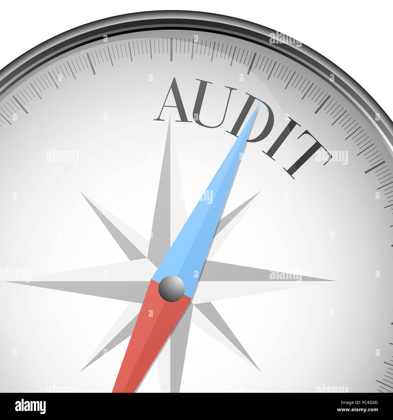 Kompass-audit Stockfoto
