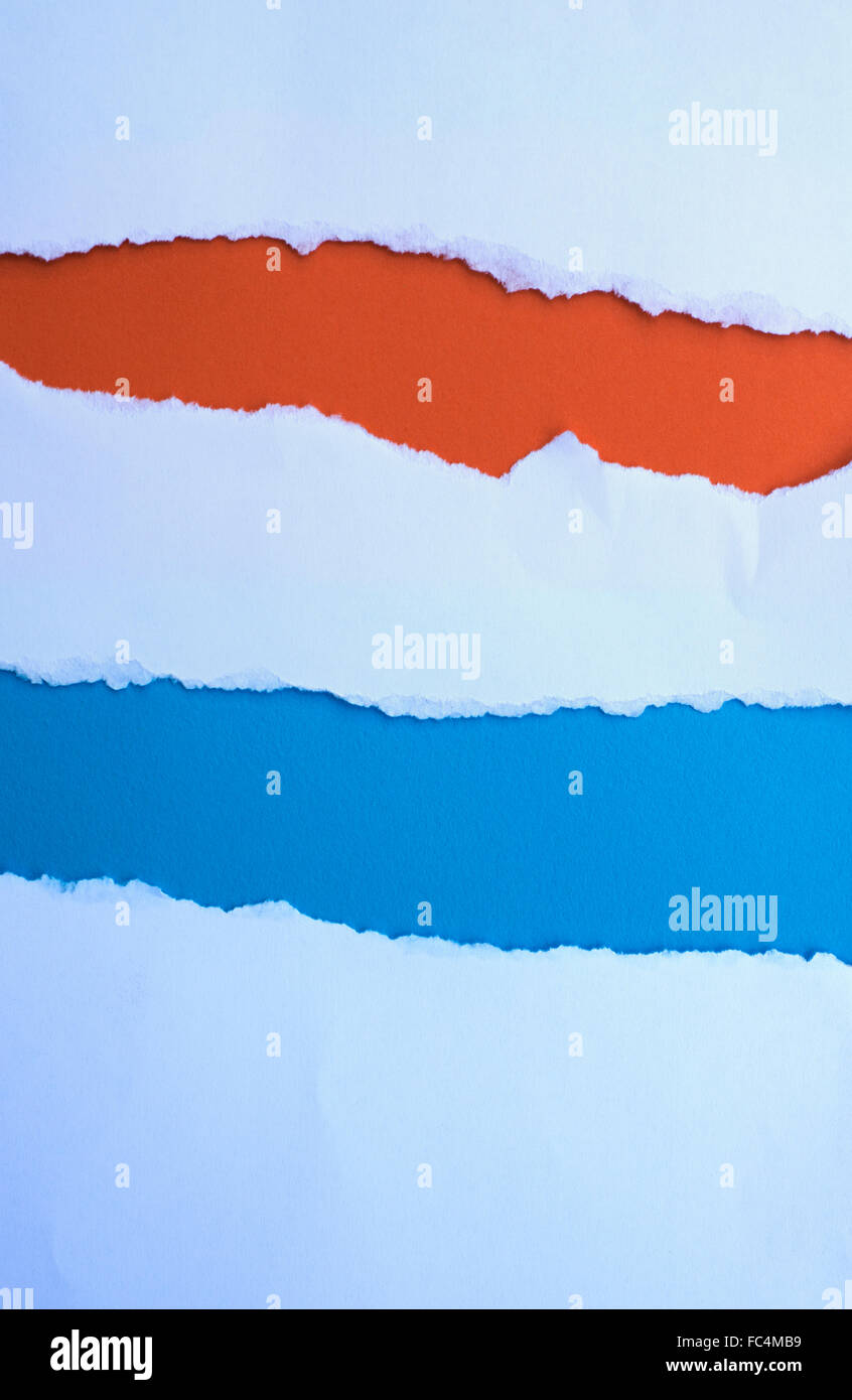 Auszug aus zerrissenen Stück bunte Papier Stockfoto