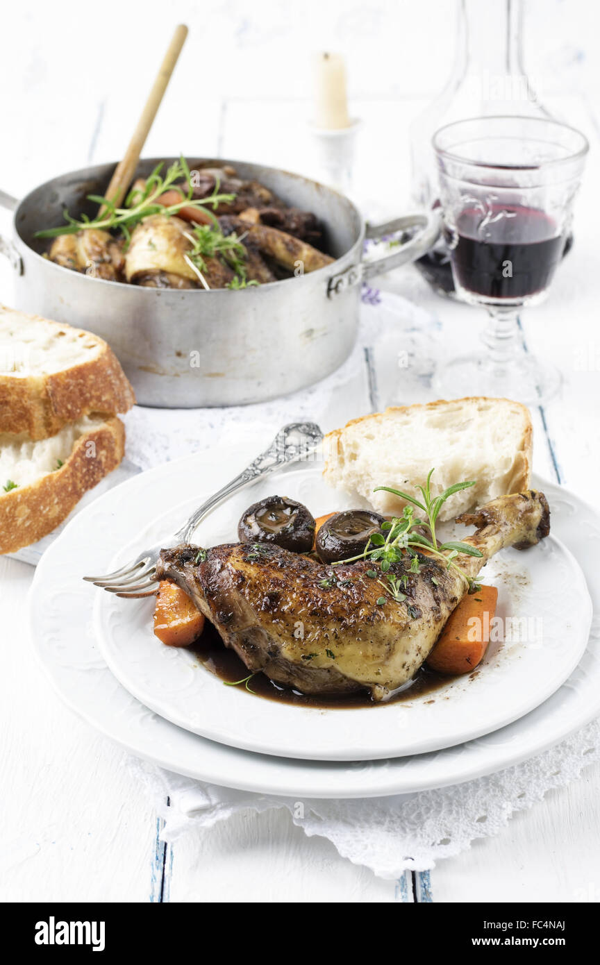 Coq Au Vin Stockfoto