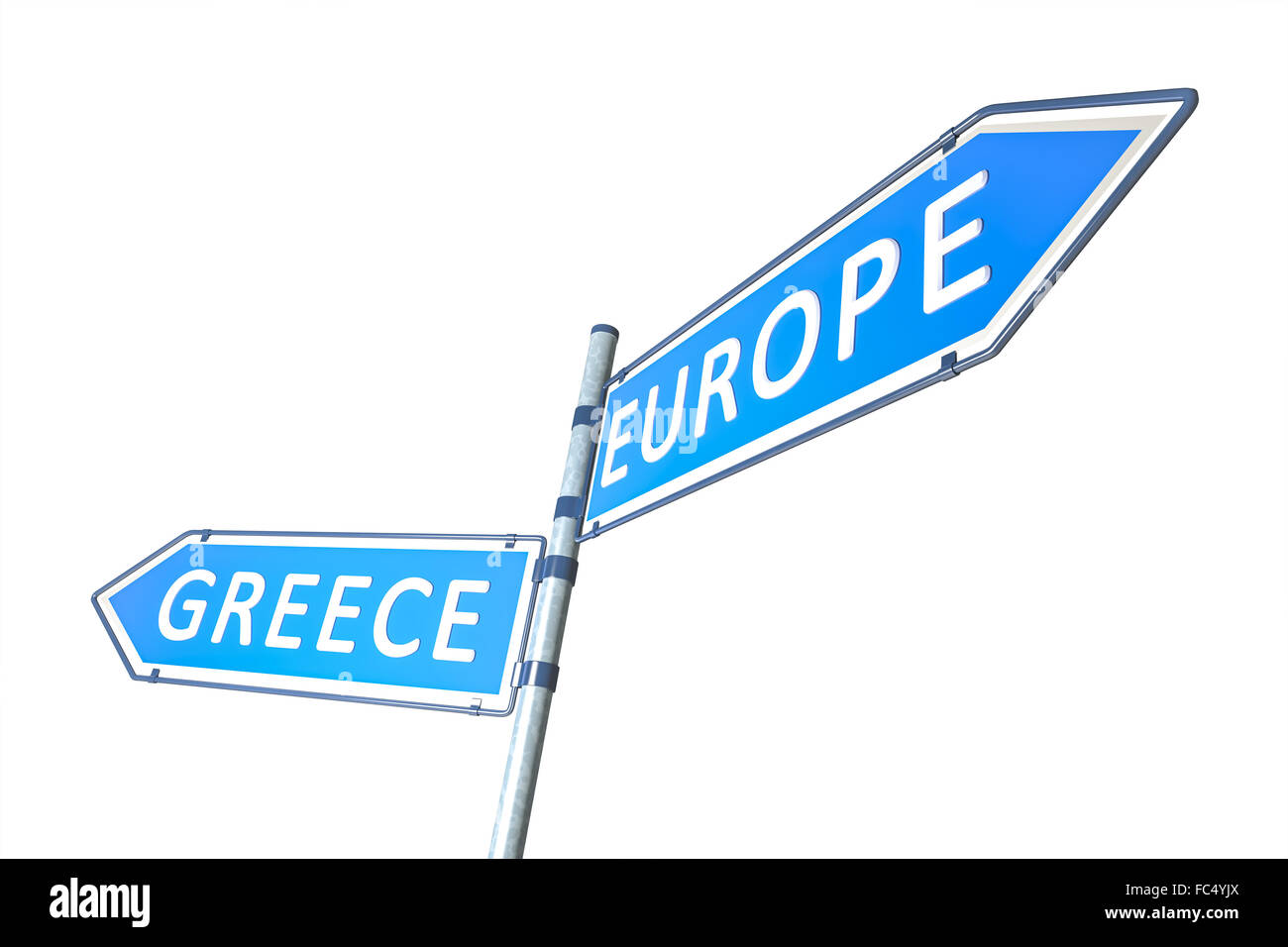 Griechenland Europa Straßenschild Stockfoto