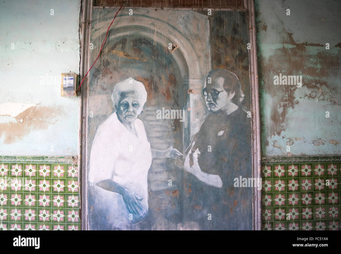 Cienfuegos-Eingang eines Gebäudes Stockfoto