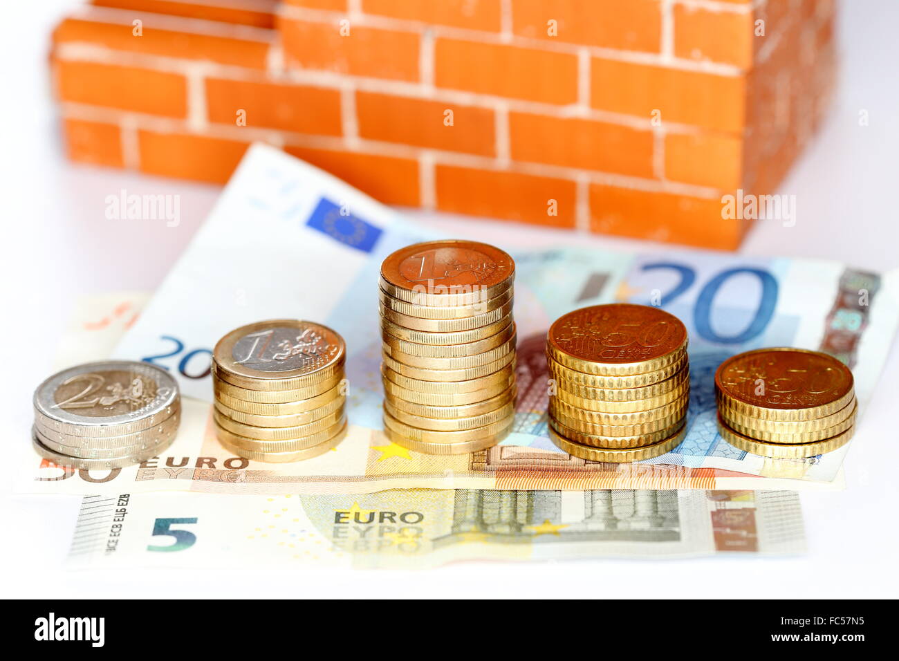 Gebäude und Geld Stockfoto