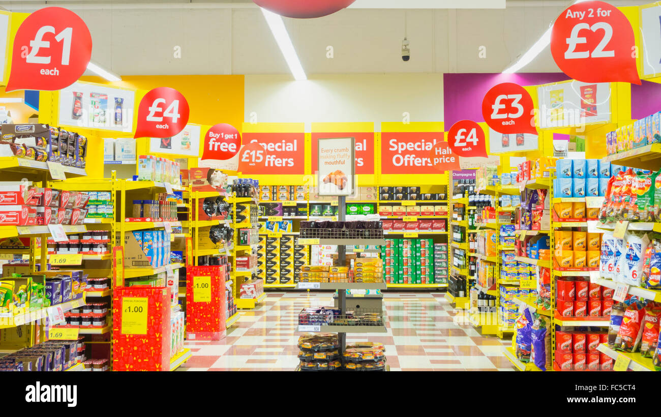 Tesco Supermarkt, England, UK Stockfoto