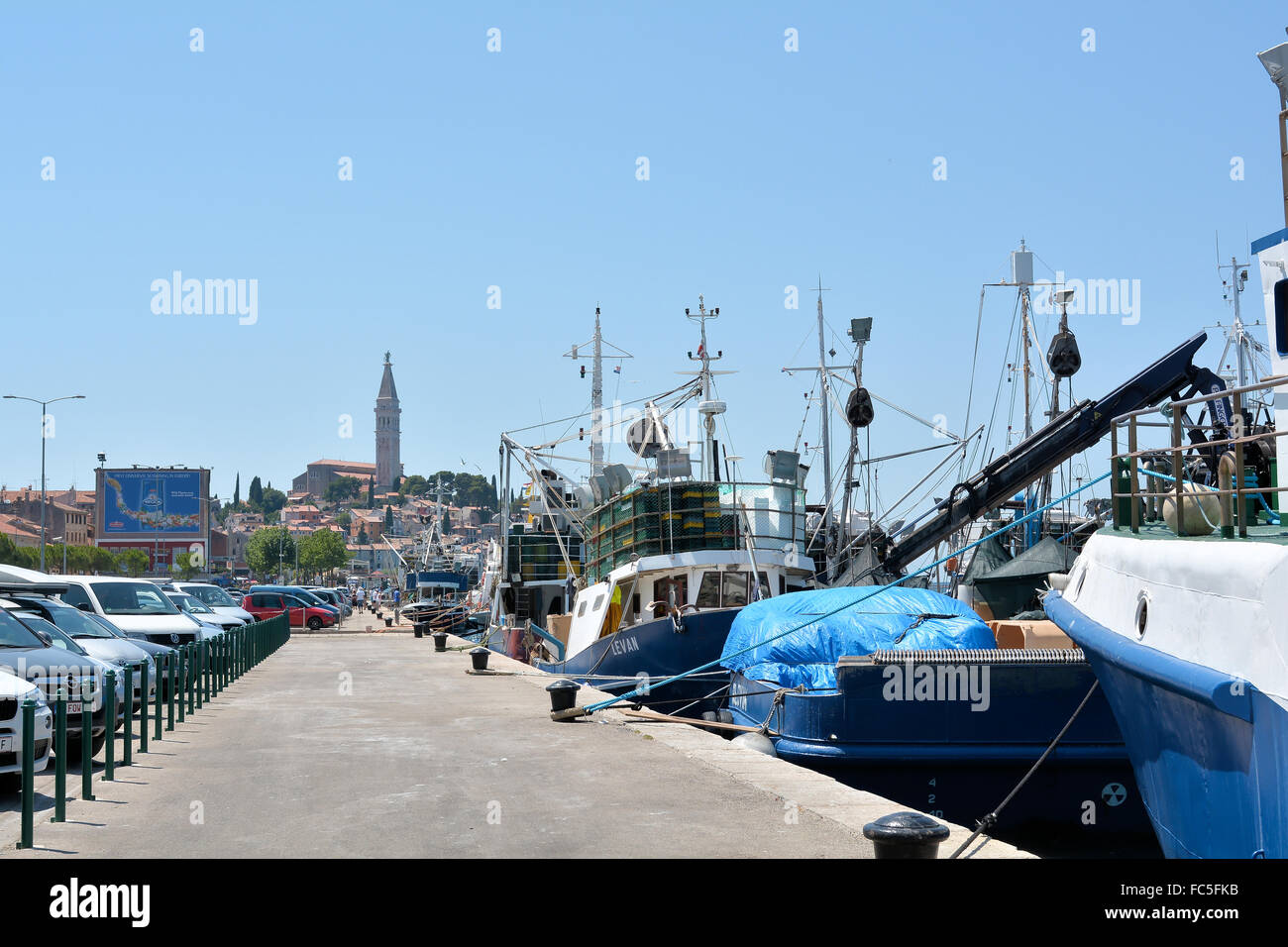 Angelboote/Fischerboote in Rovinj Stockfoto